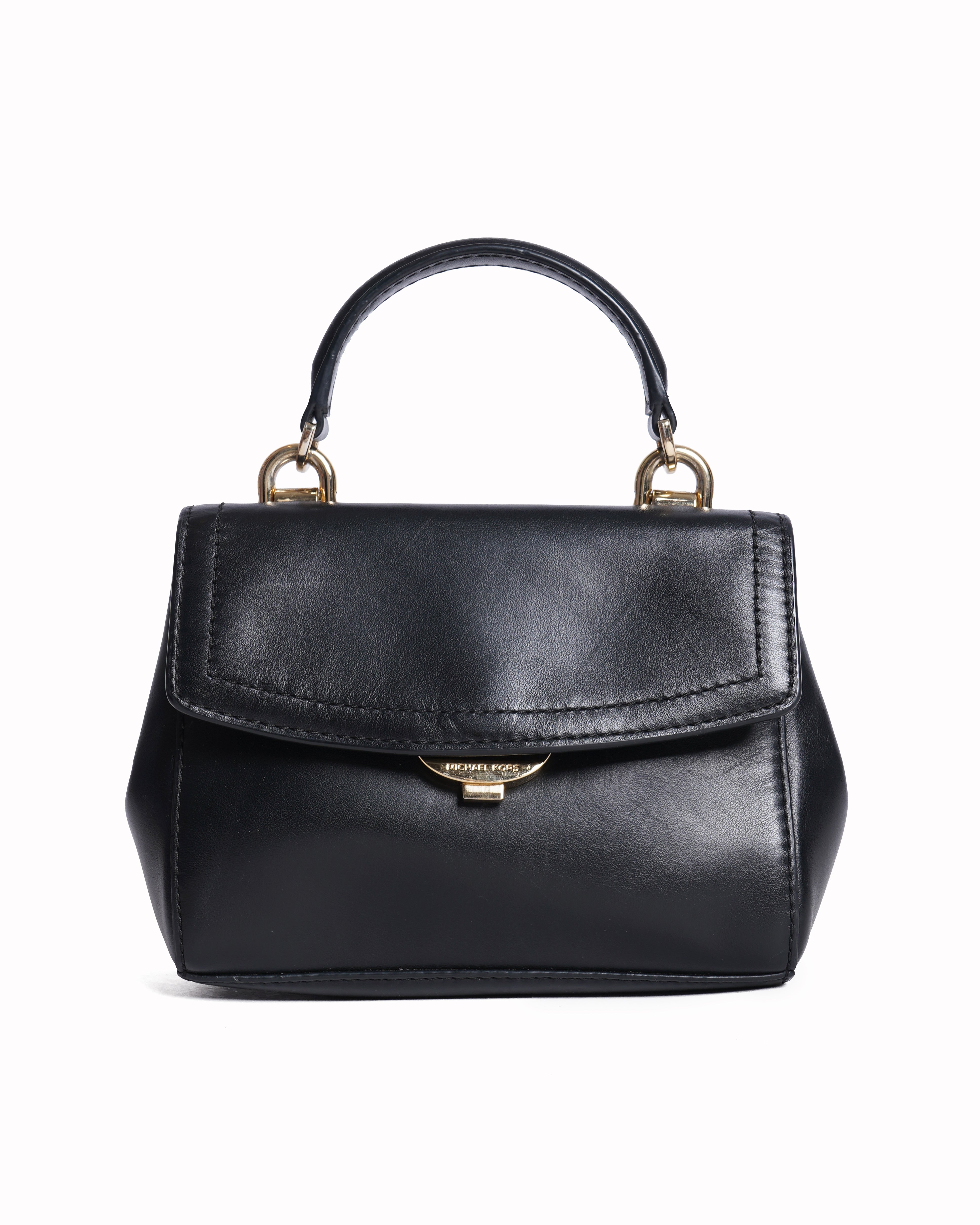 Michael kors black leather crossbody bag