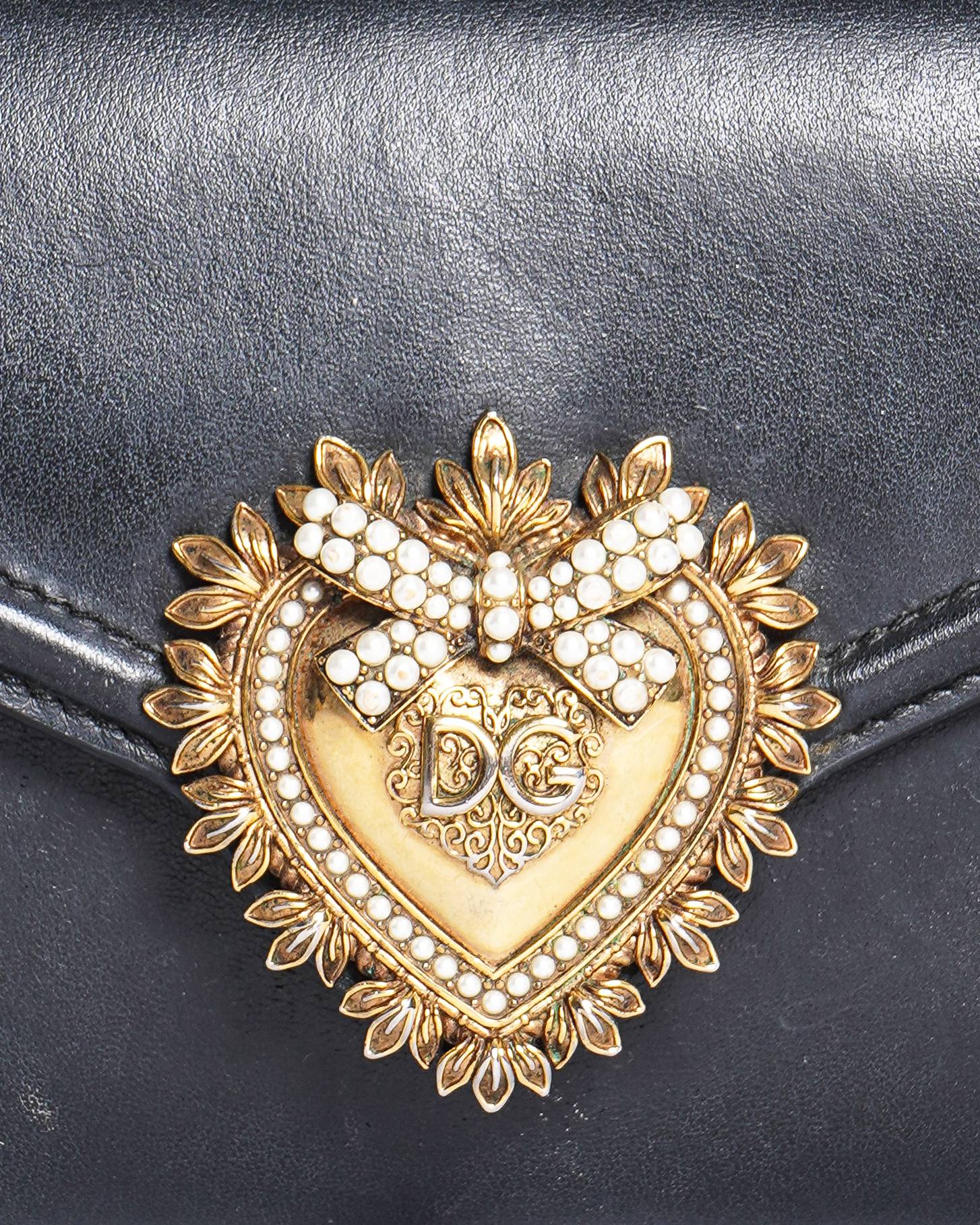 Dolce & Gabbana Black Leather Devotion Belt Bag