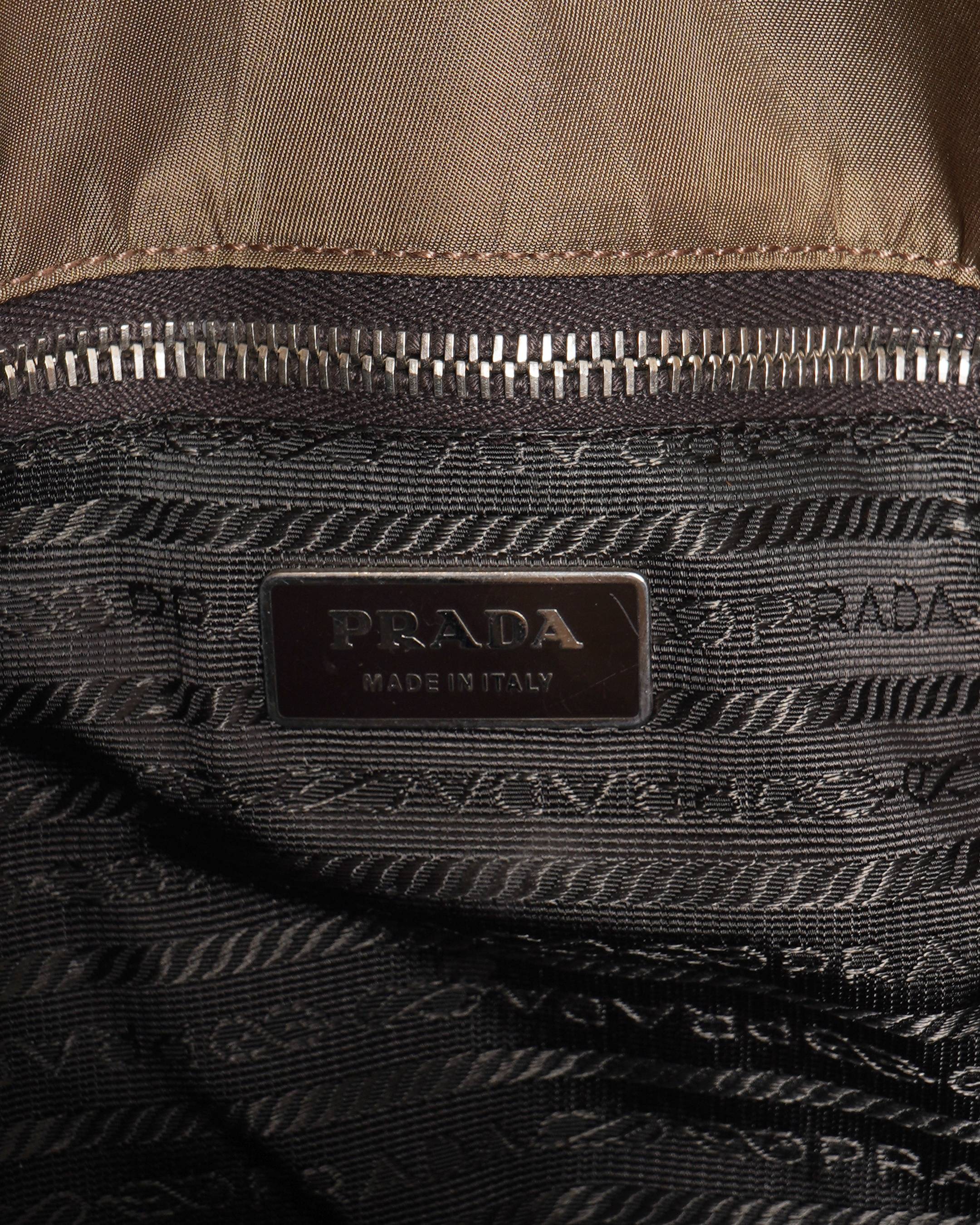 Prada Nylon Leather Tote Bag