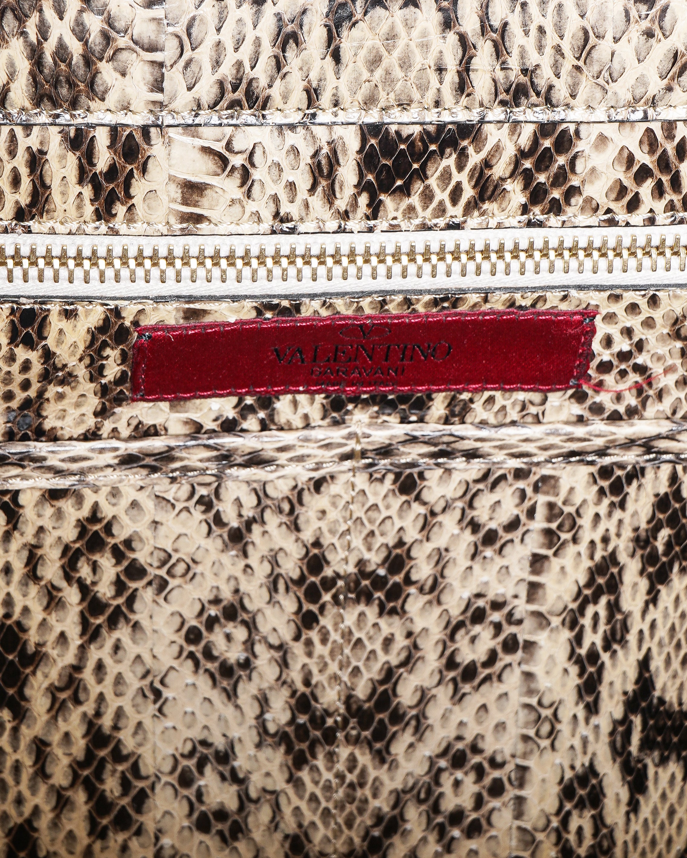 Valentino Rockstud Python Leather Satchel Multicolour