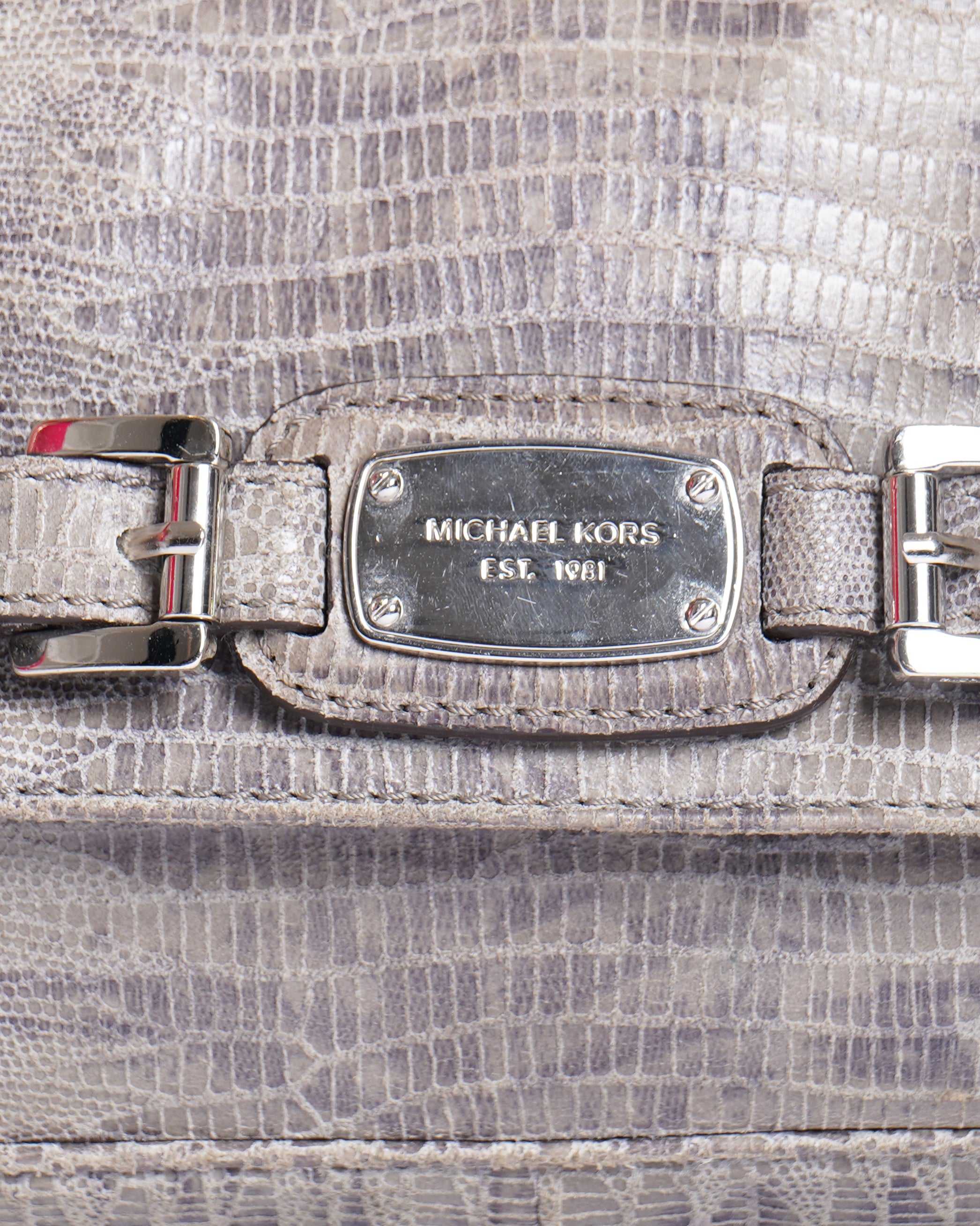 Michael Kors Embossed Shoulder Bag In Grey