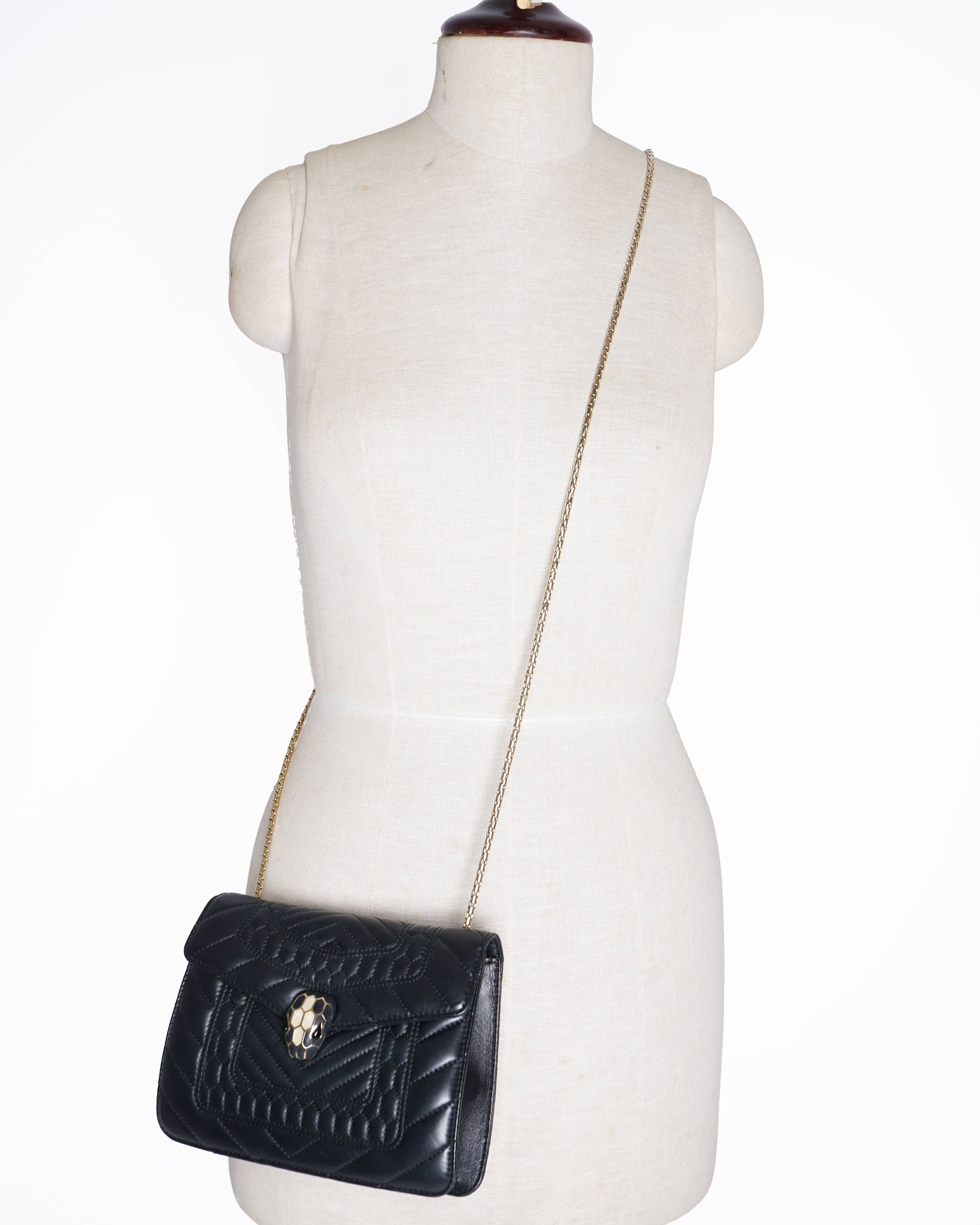 Bvlgari calfskin quilted serpenti forever crossbody bag