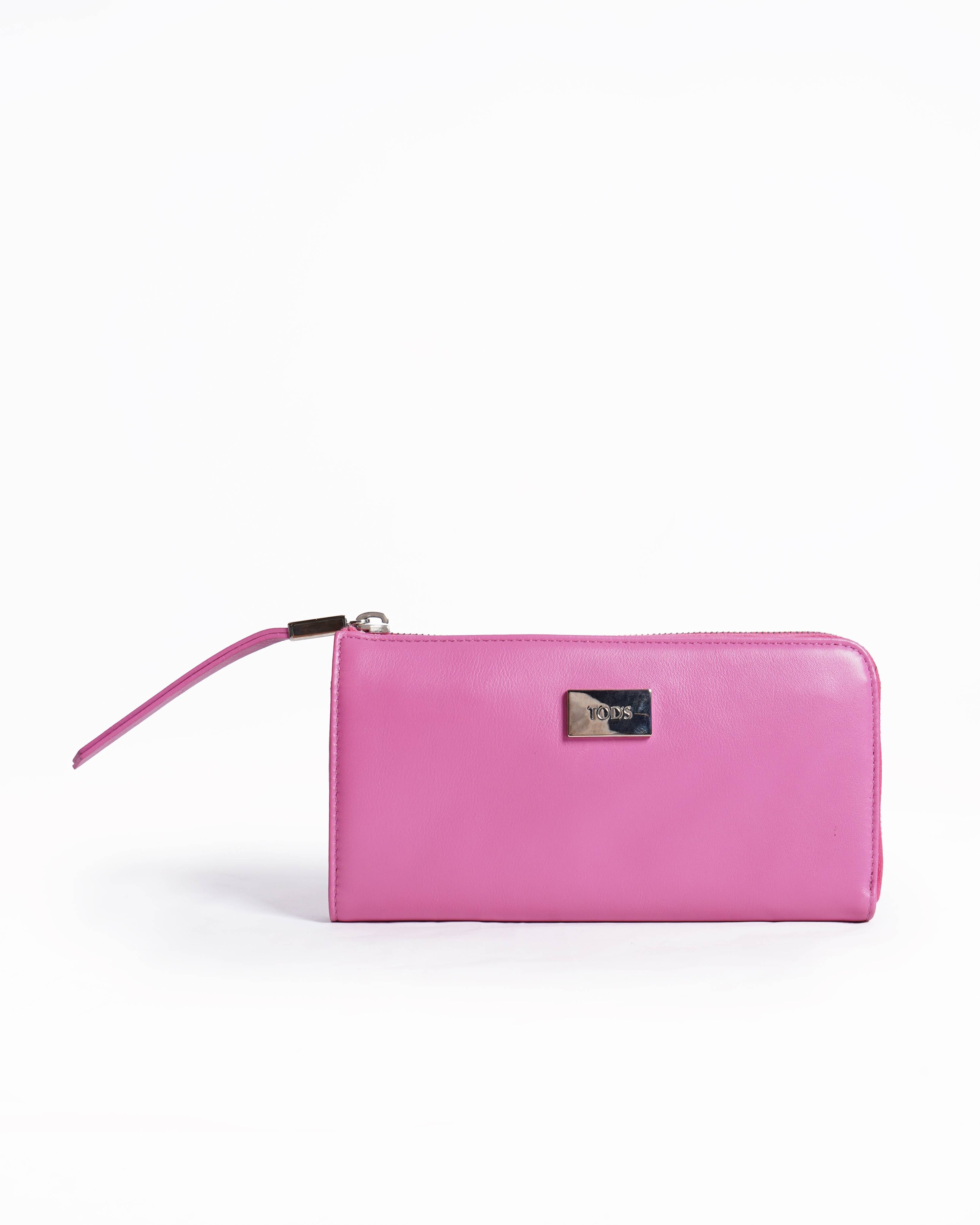 New Tods Leather Wallet In Pink