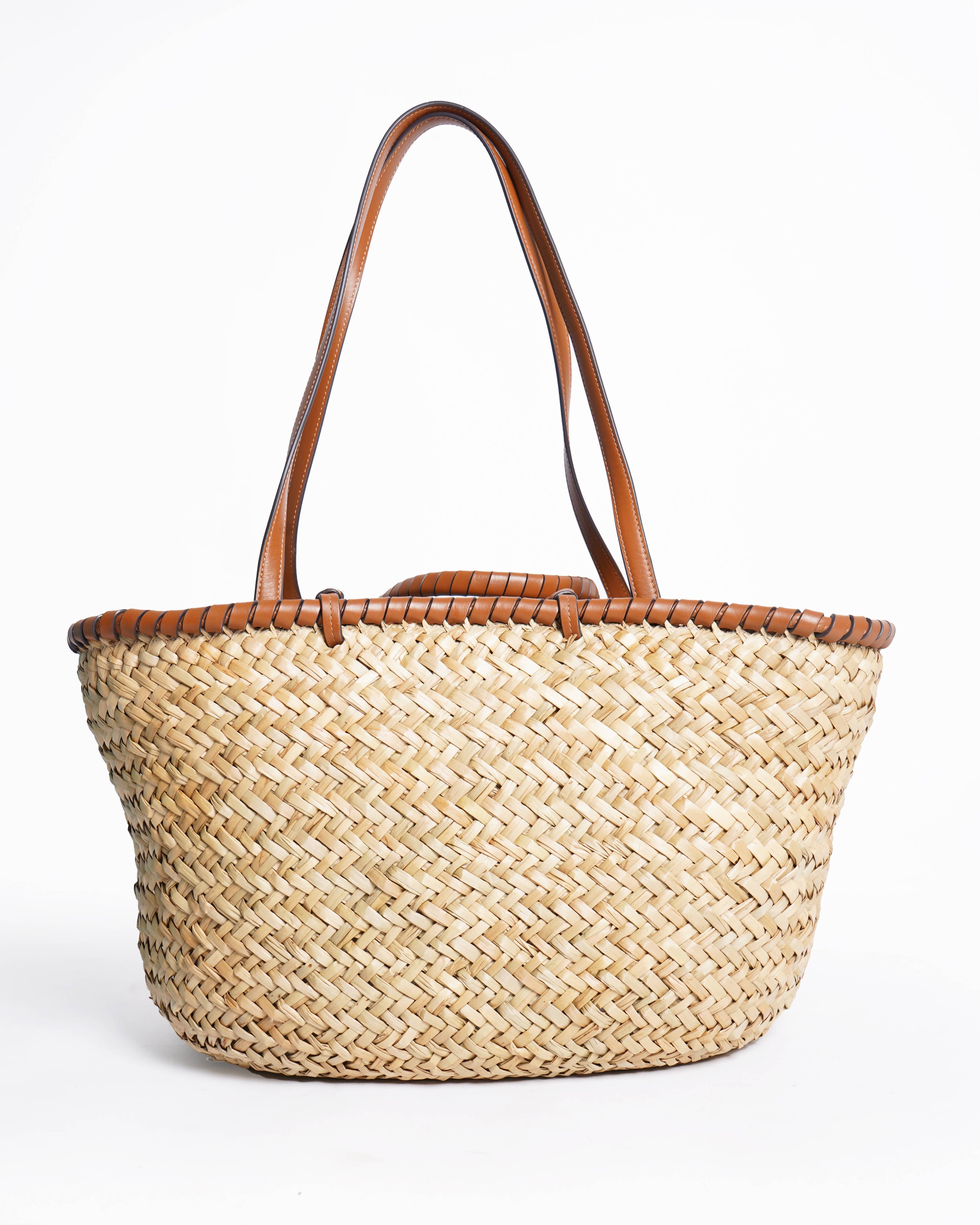 Kate spade what the shell embellished straw large tote bag