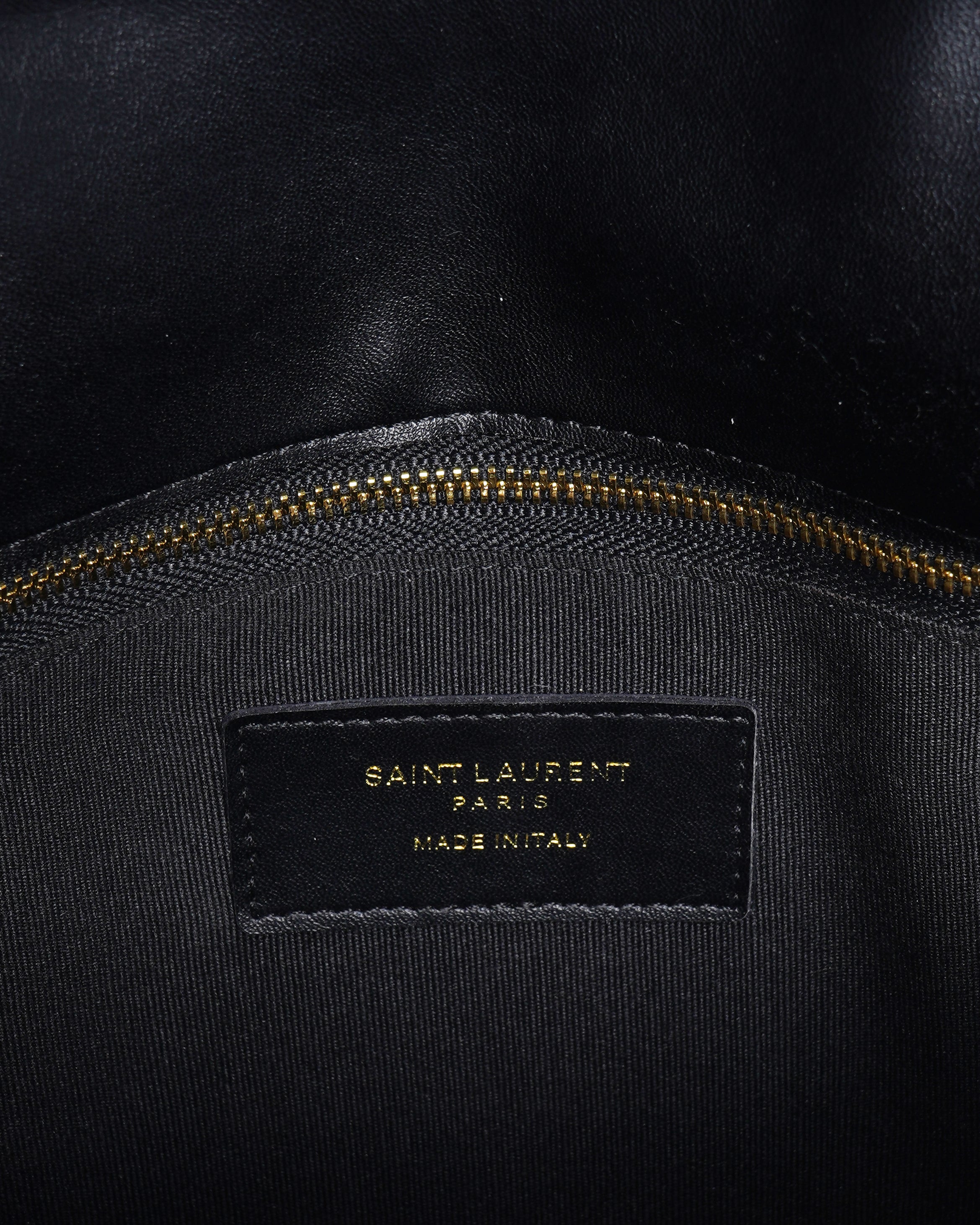 Saint laurent black enevlope crossbody bag with gold hardware