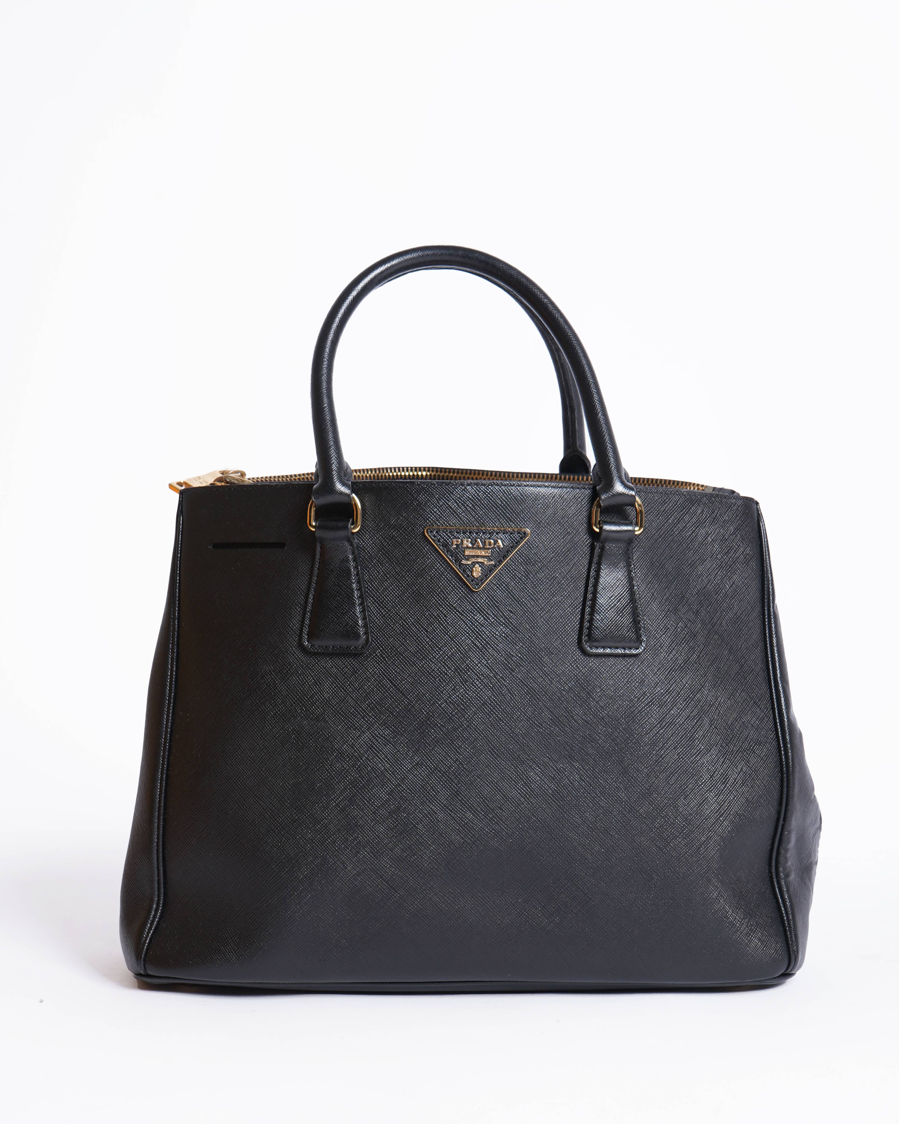 Prada Galleria Saffiano Black Tote Bag