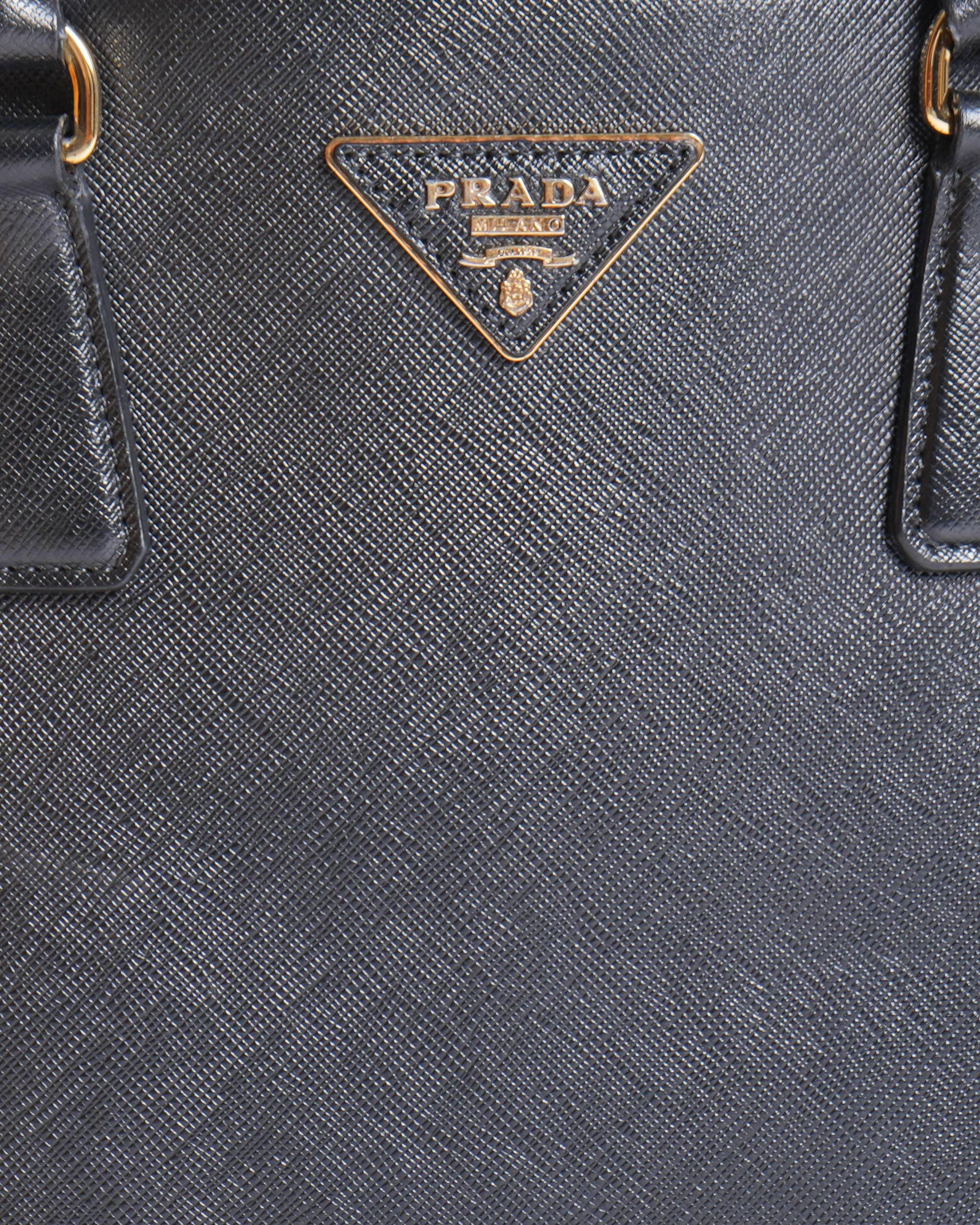 Prada Galleria Saffiano Black Tote Bag
