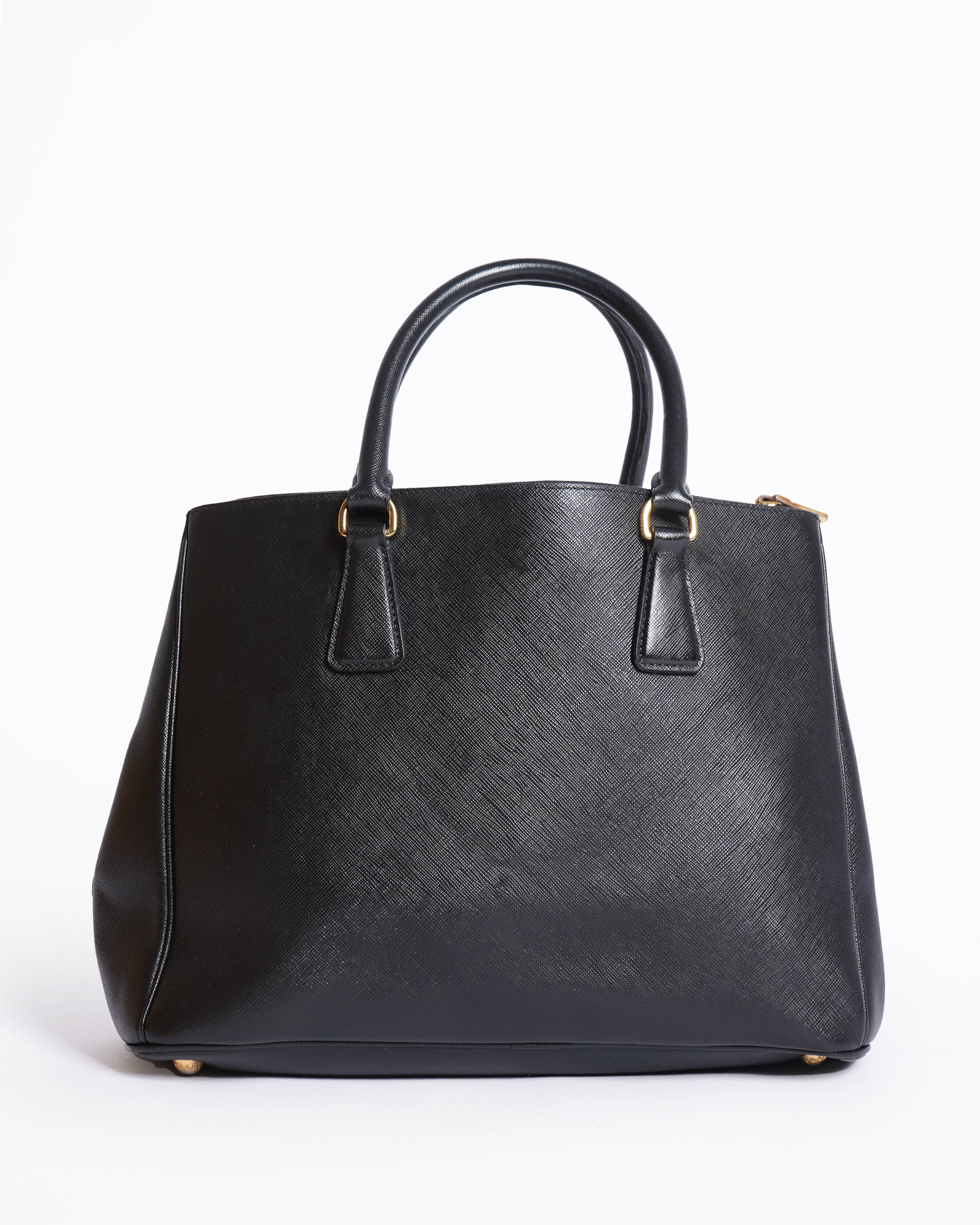 Prada Galleria Saffiano Black Tote Bag