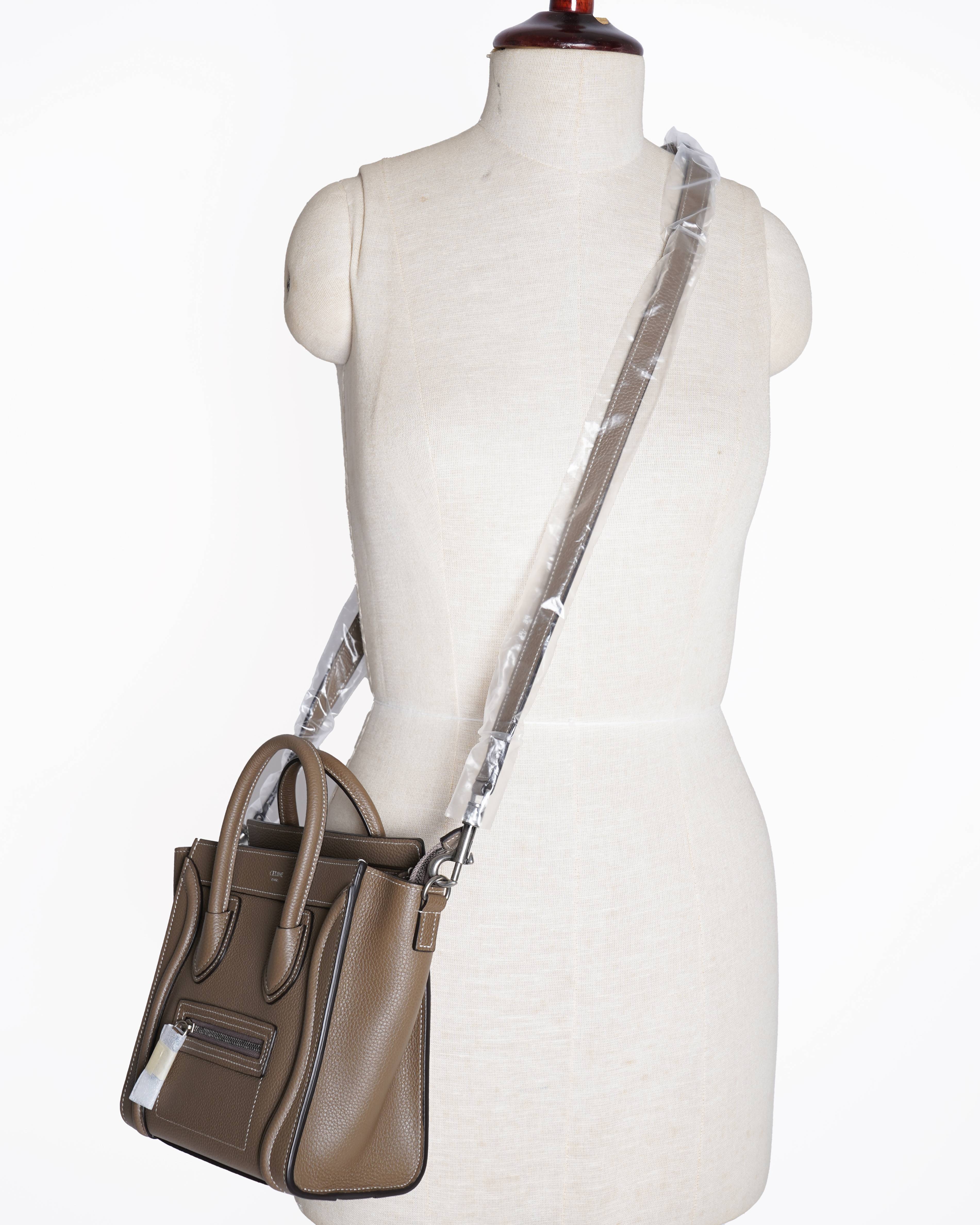 New Celine nano luggage bag in calfskin leather