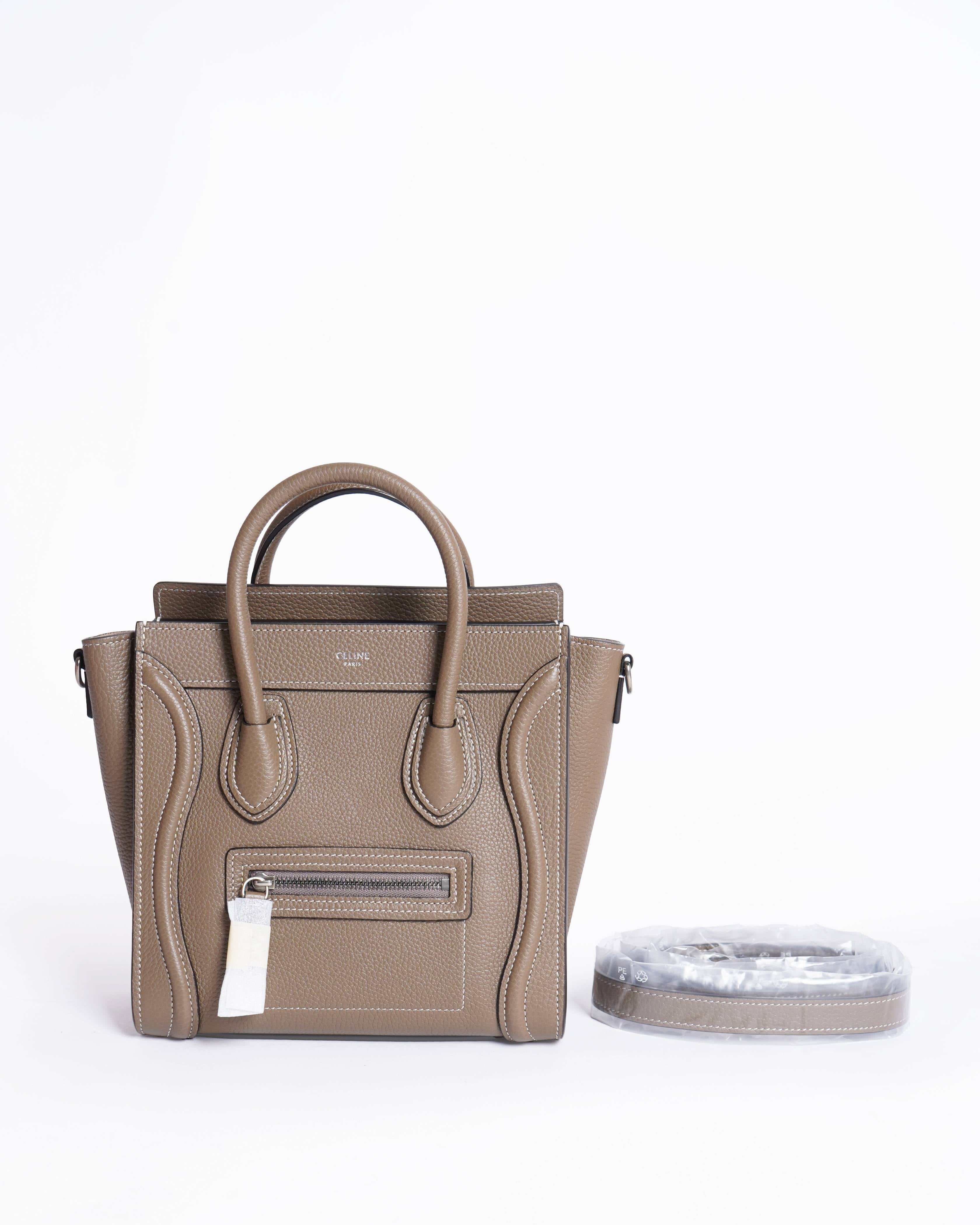 New Celine nano luggage bag in calfskin leather