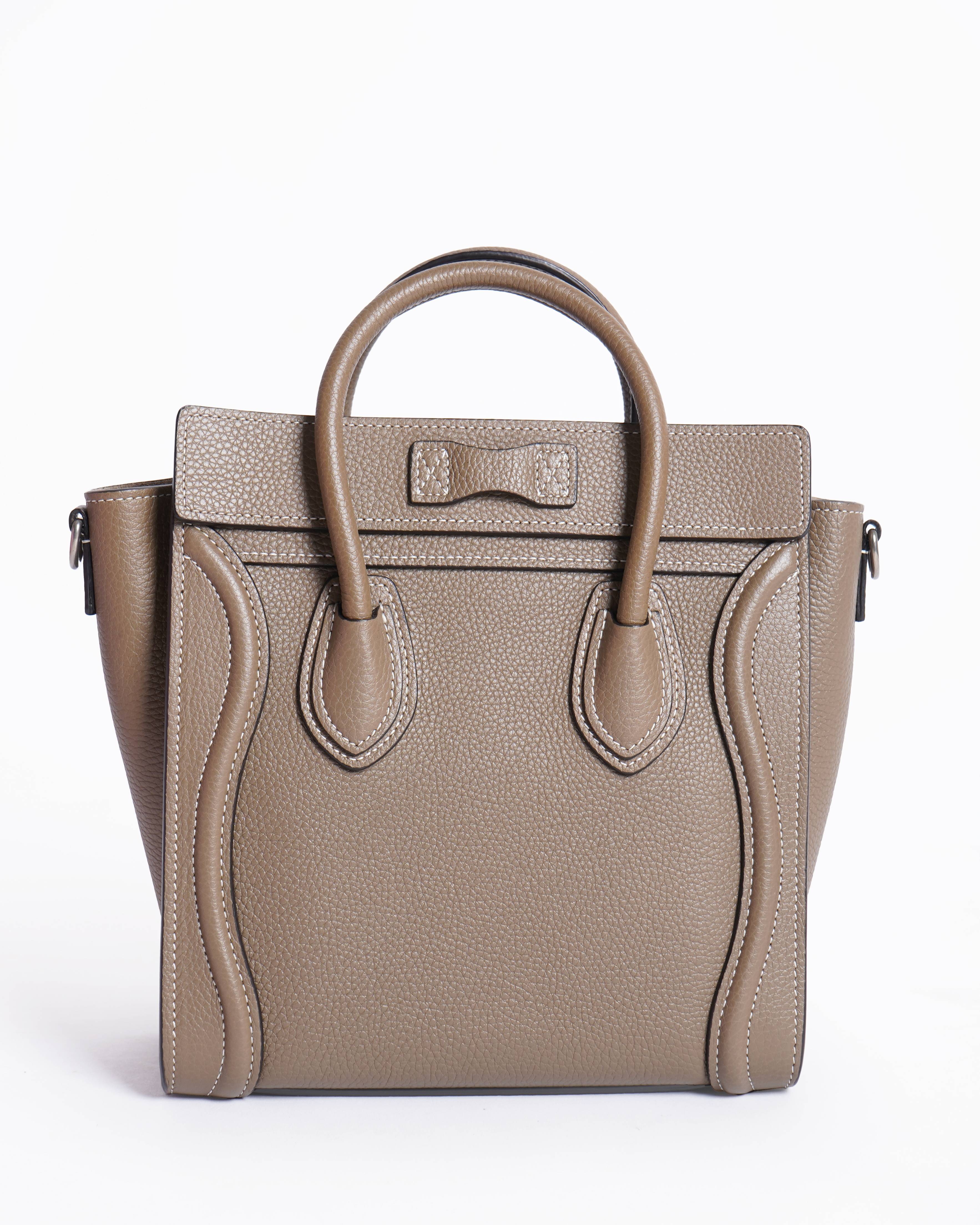 New Celine nano luggage bag in calfskin leather