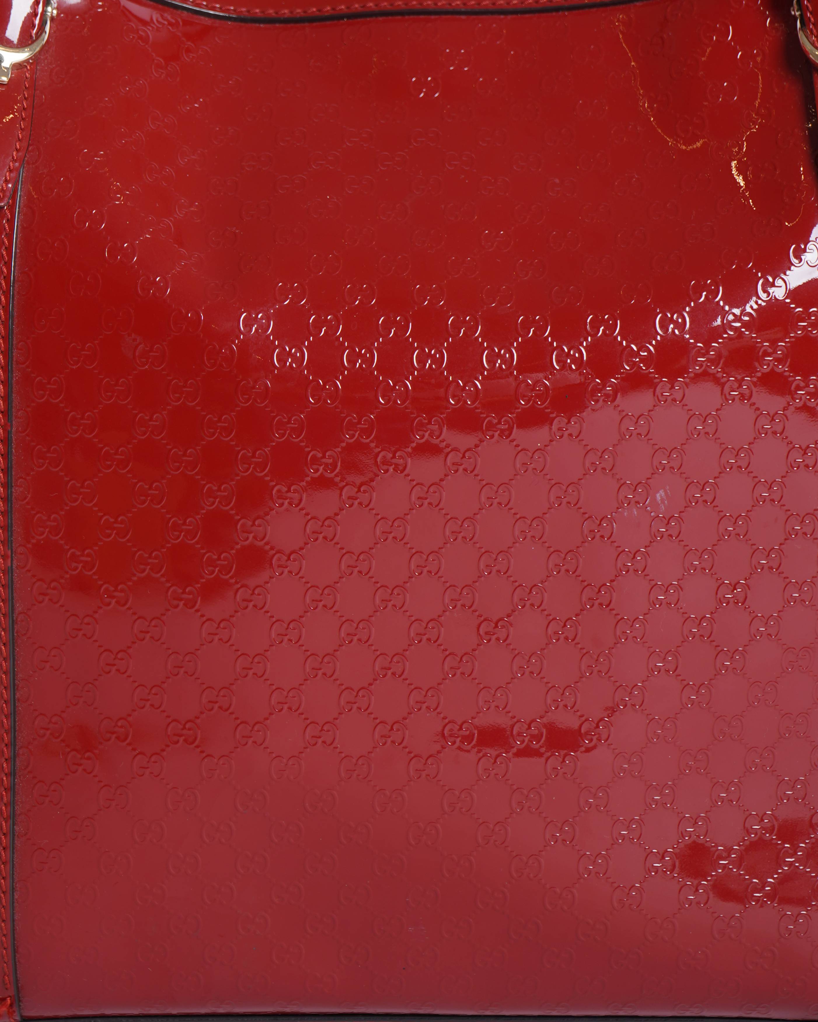 Gucci Red Microguccissima Patent Leather Medium Nice Tote