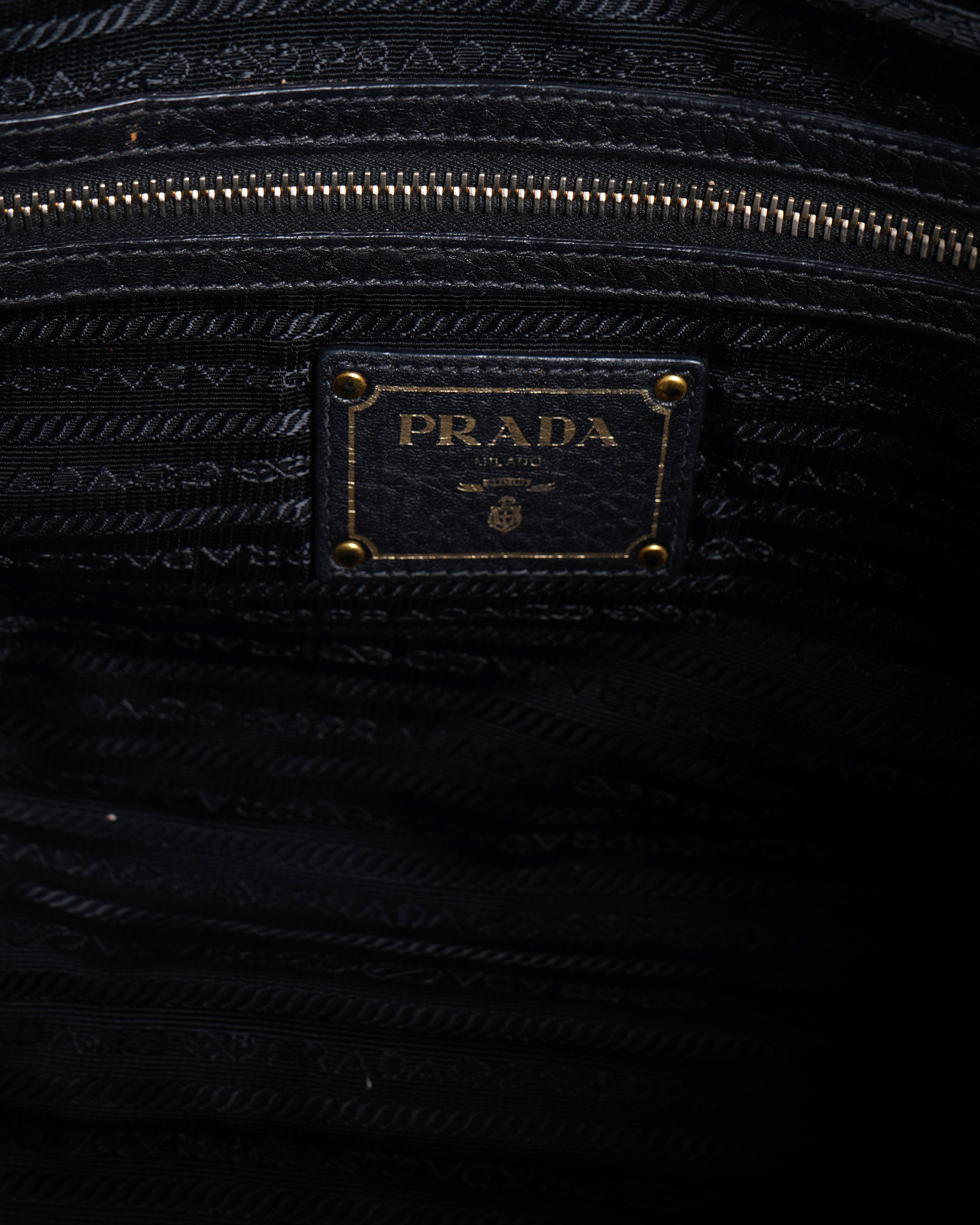 Prada Black Pebbled Leather Satchel