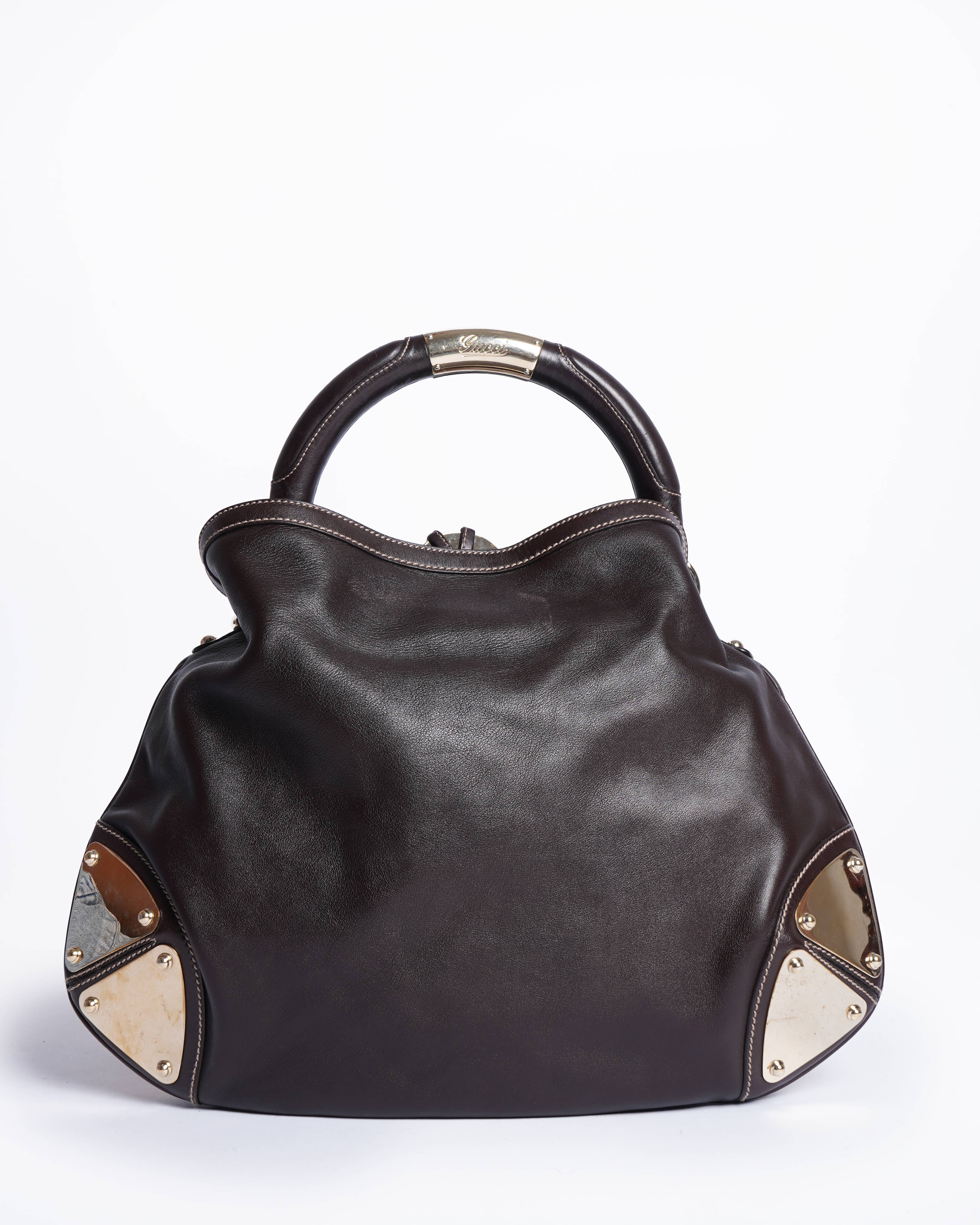 Gucci Leather Indy Top Handle Bag