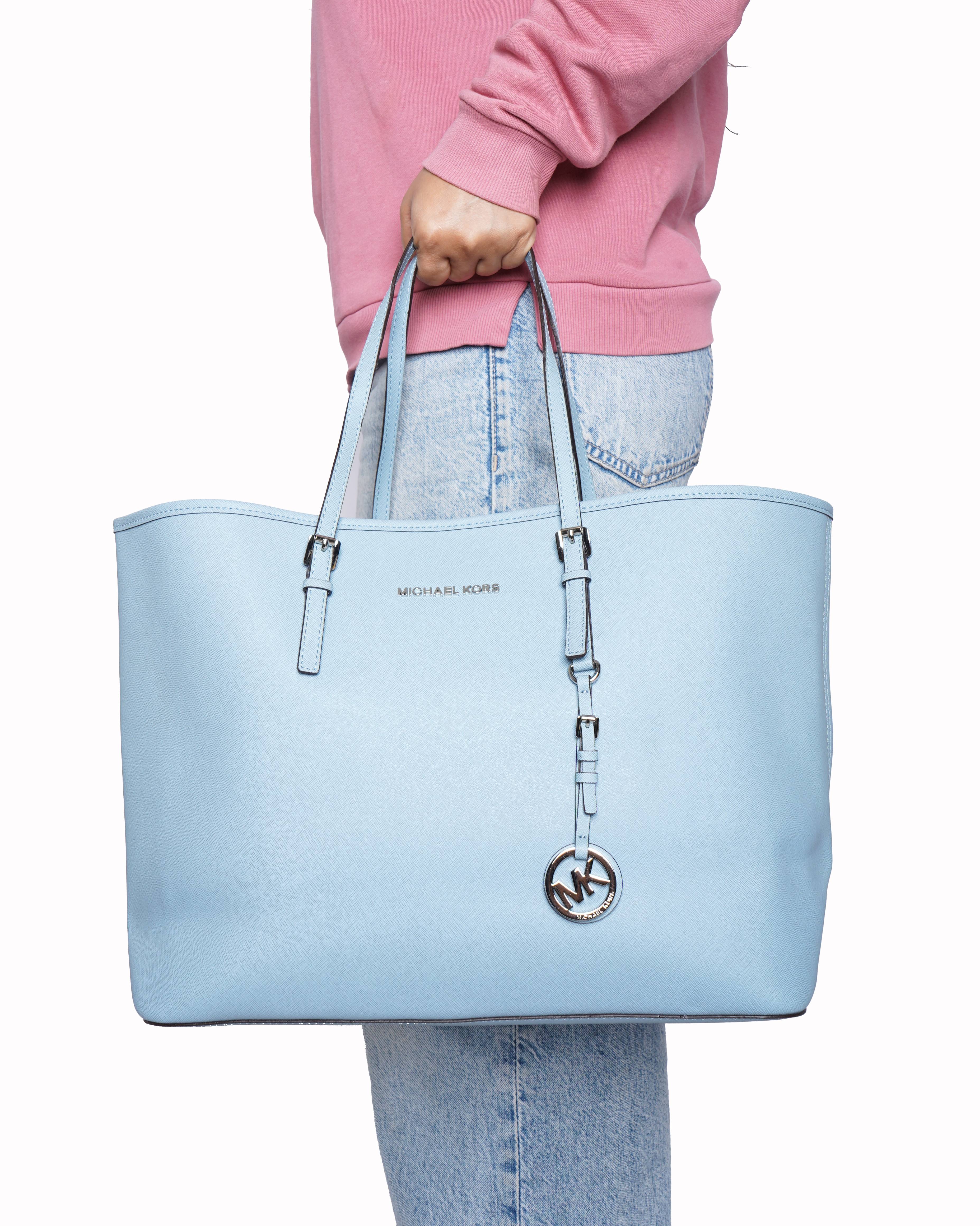 Michael Kors Light Blue Jet Set Tote Bag