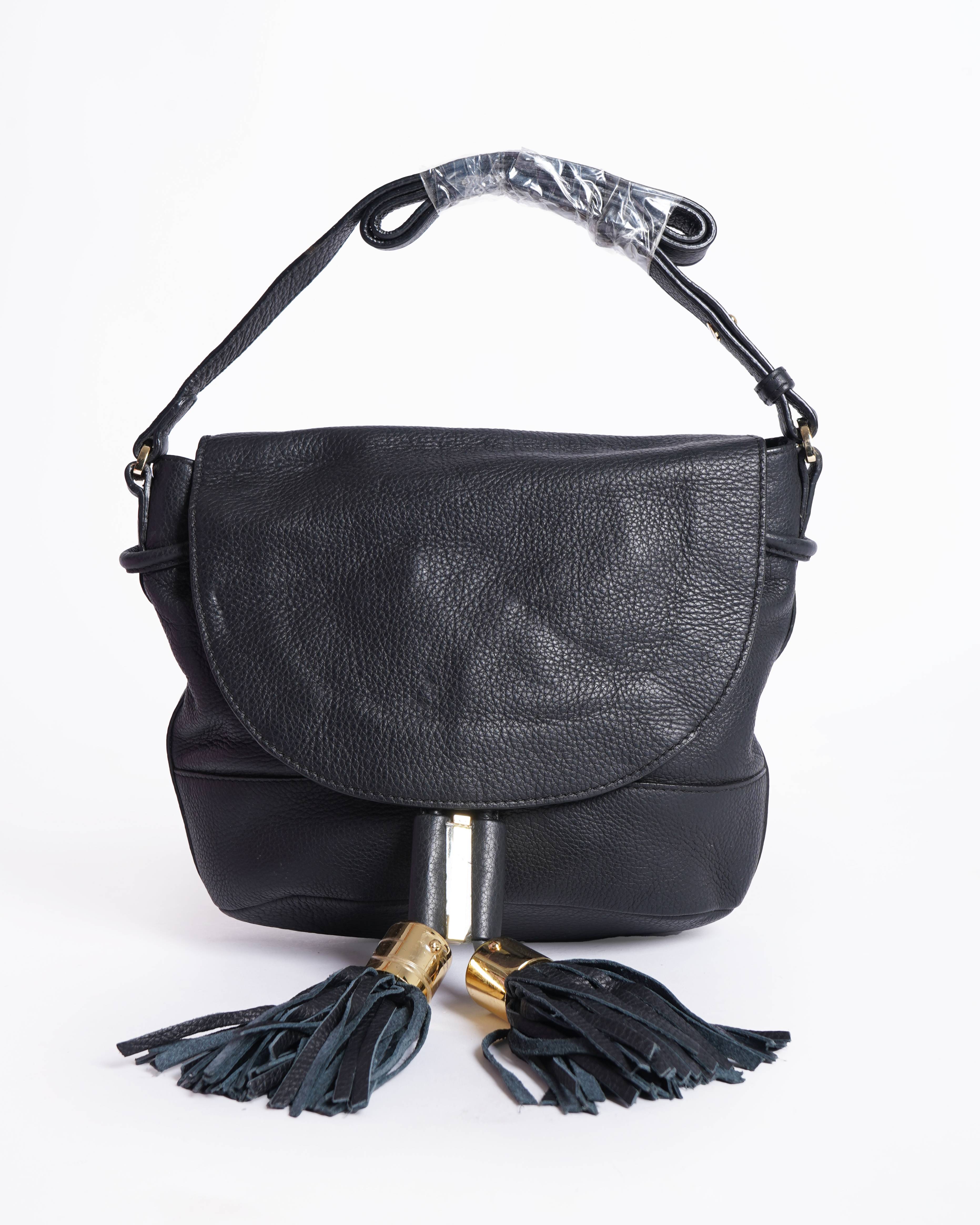 See by Chloe Vicki Black Leather Tassel Crossbody Bag