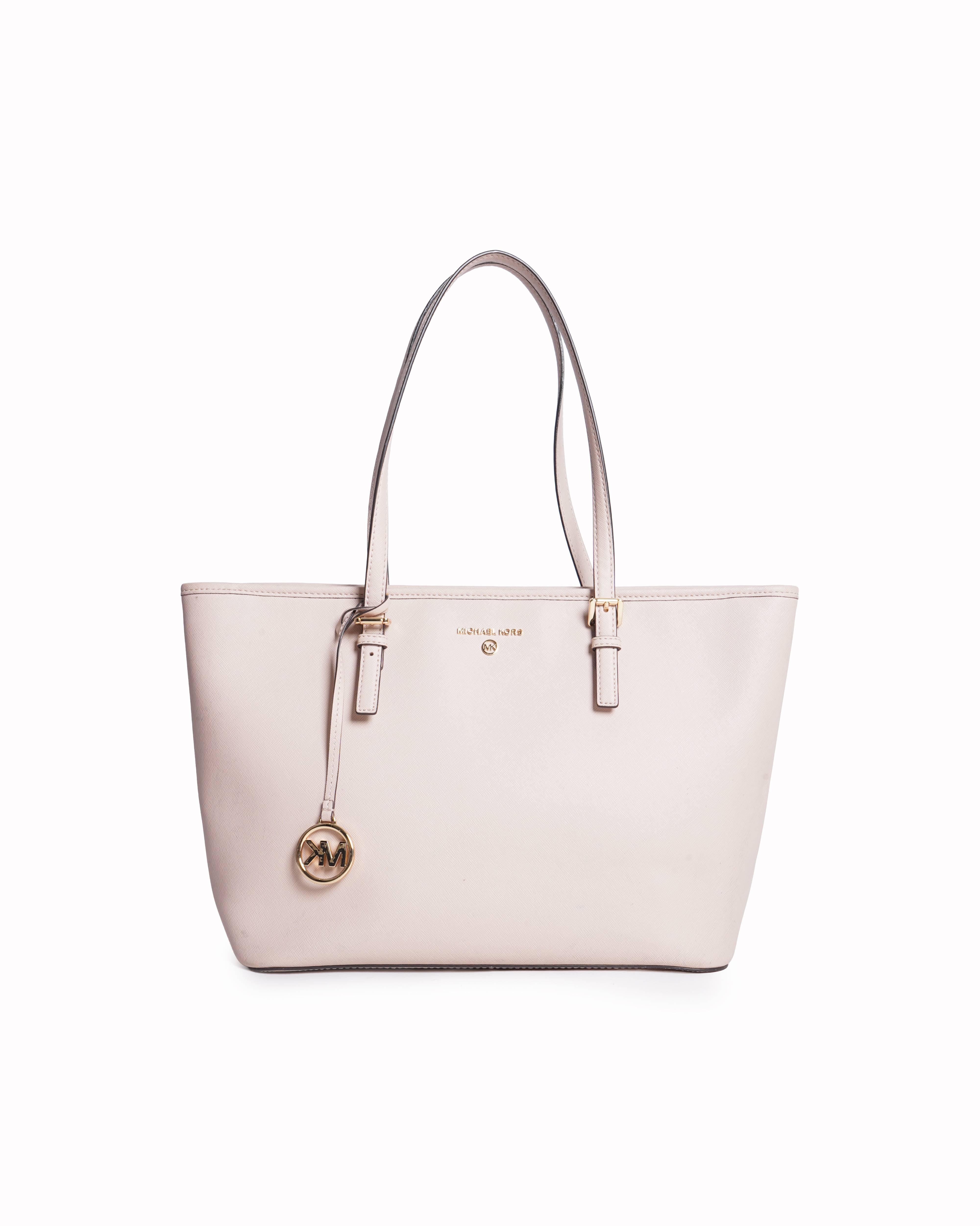 Michael Kors Jet Set Travel Saffiano leather Tote Bag In Pink