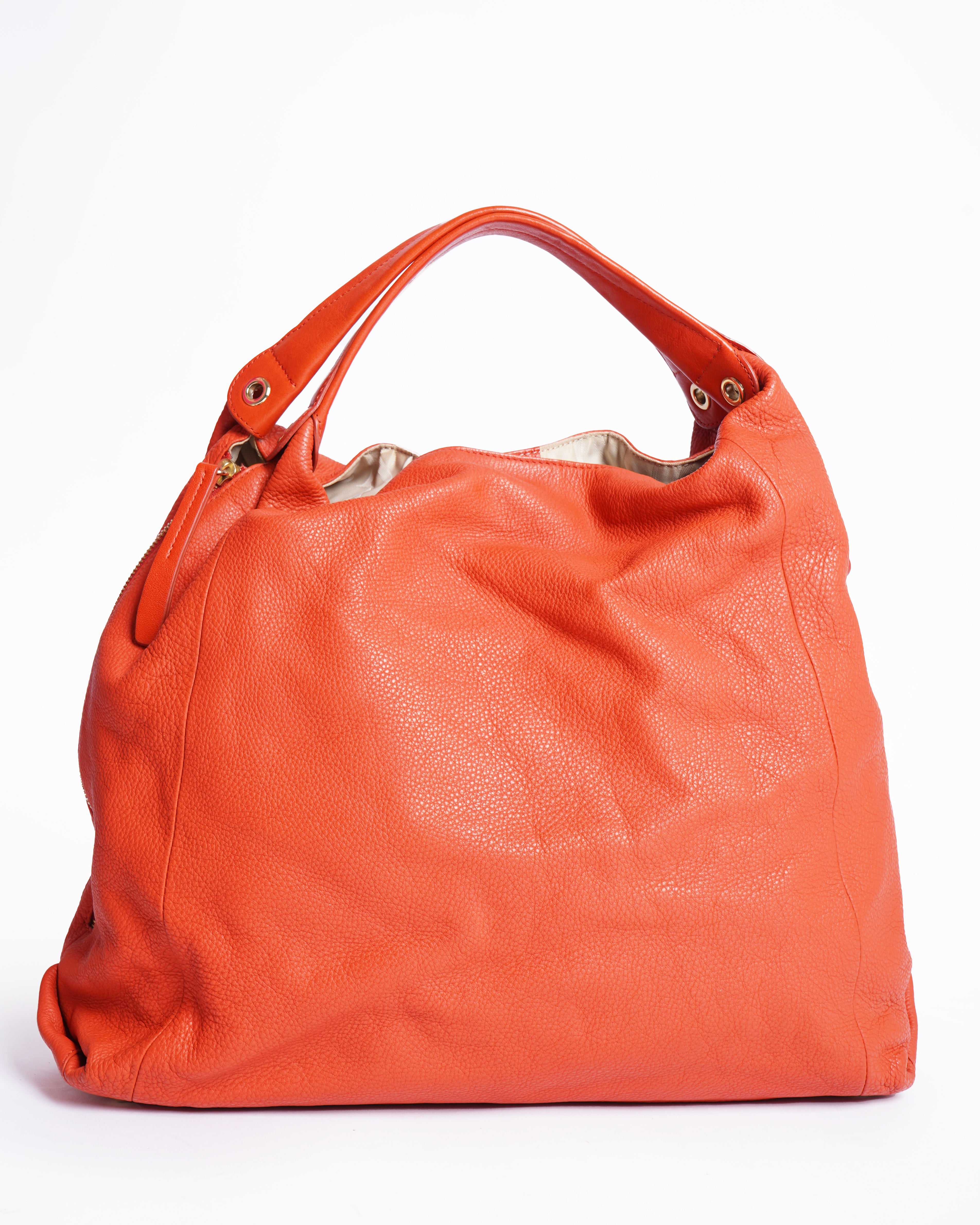 Furla
orange leather hobo bag