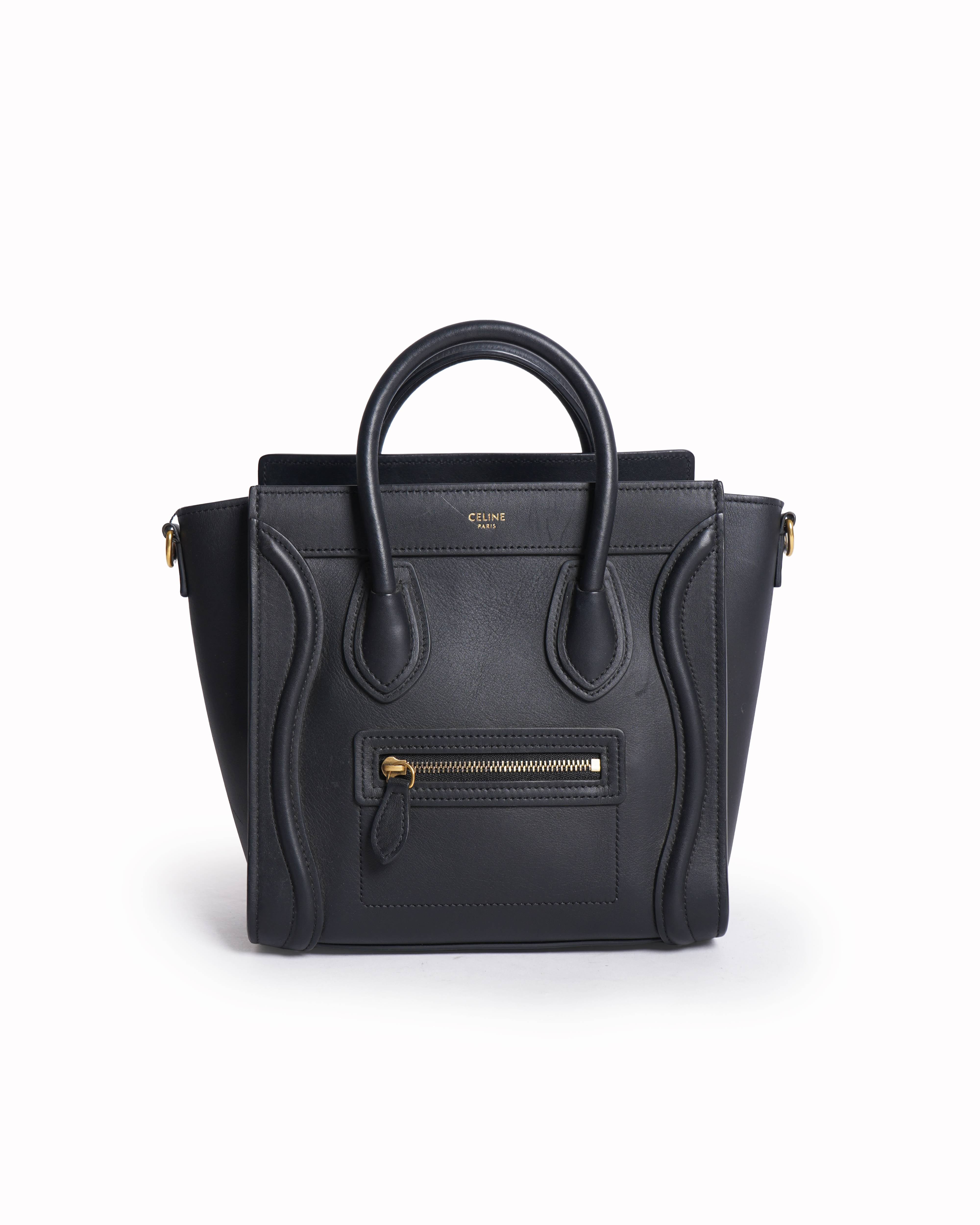 Celine black nano luggage bag