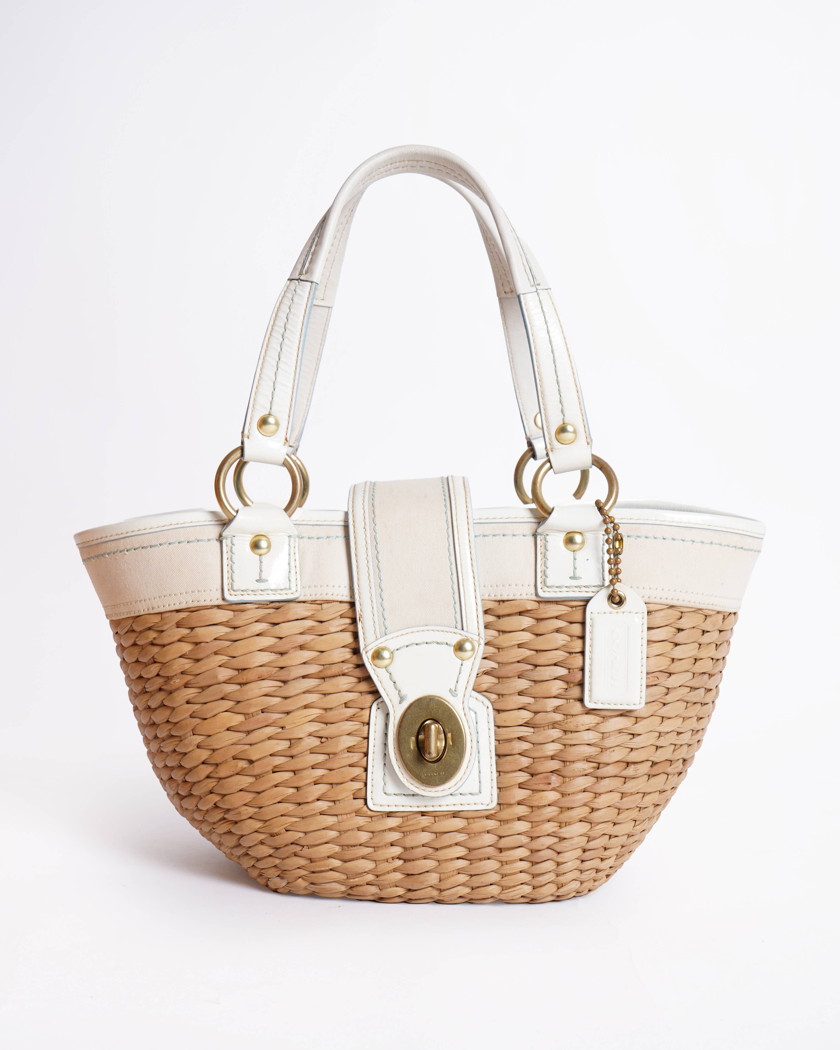 Coach Basket Wicker Tote Bag