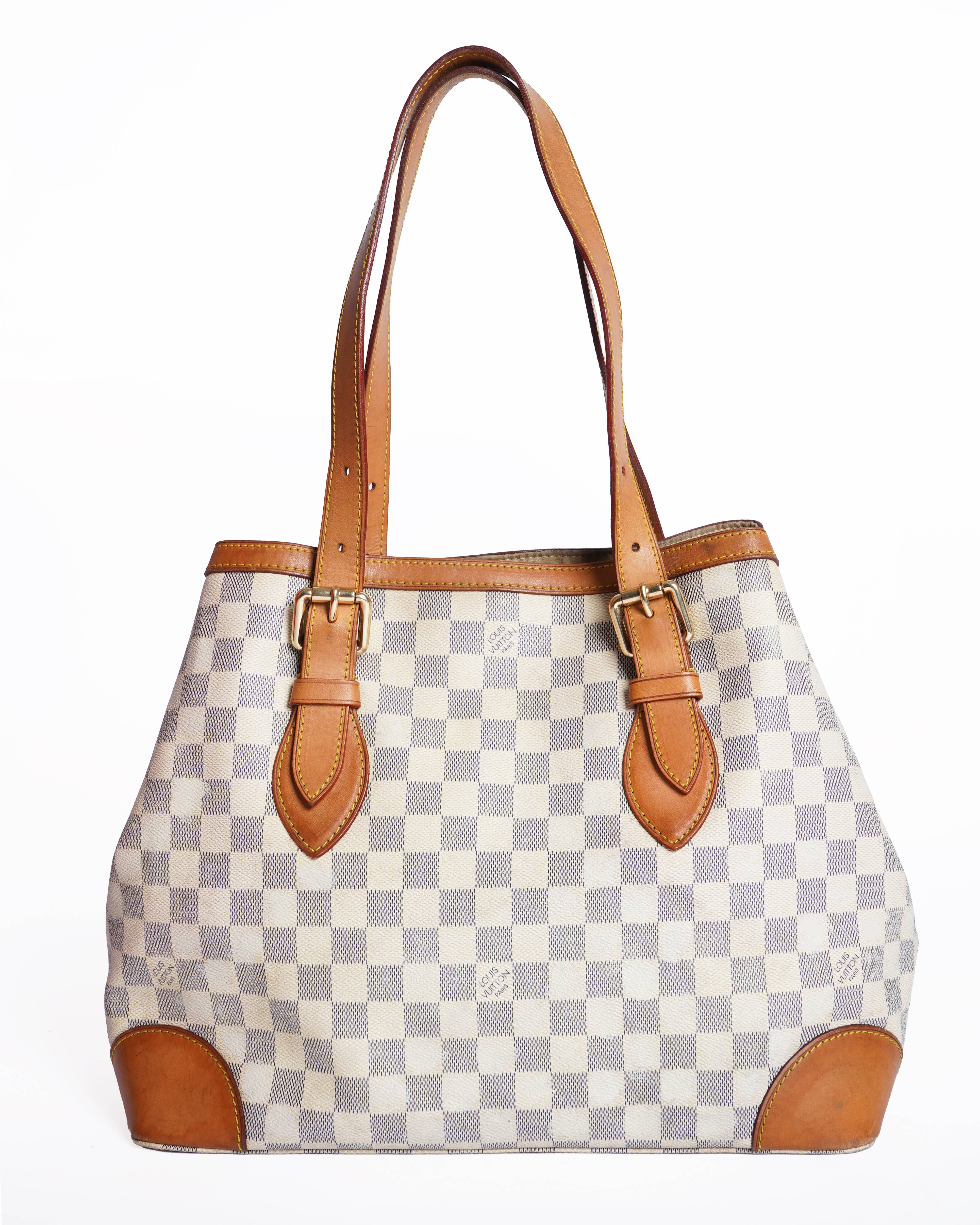 Louis vuitton beige damier azur medium hampstead pm bag