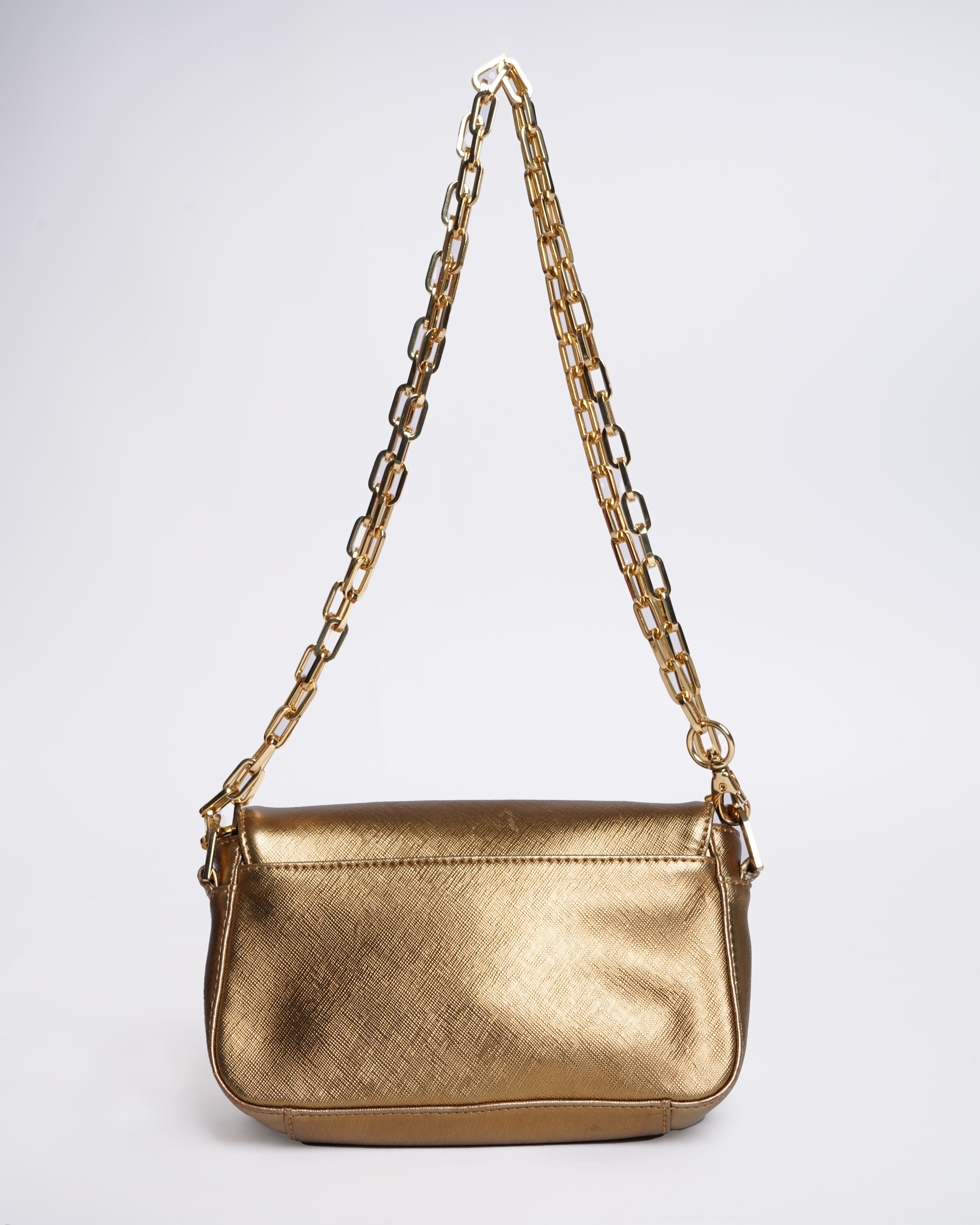 Tory Burch Gold Tone Flap Shoulder Bag