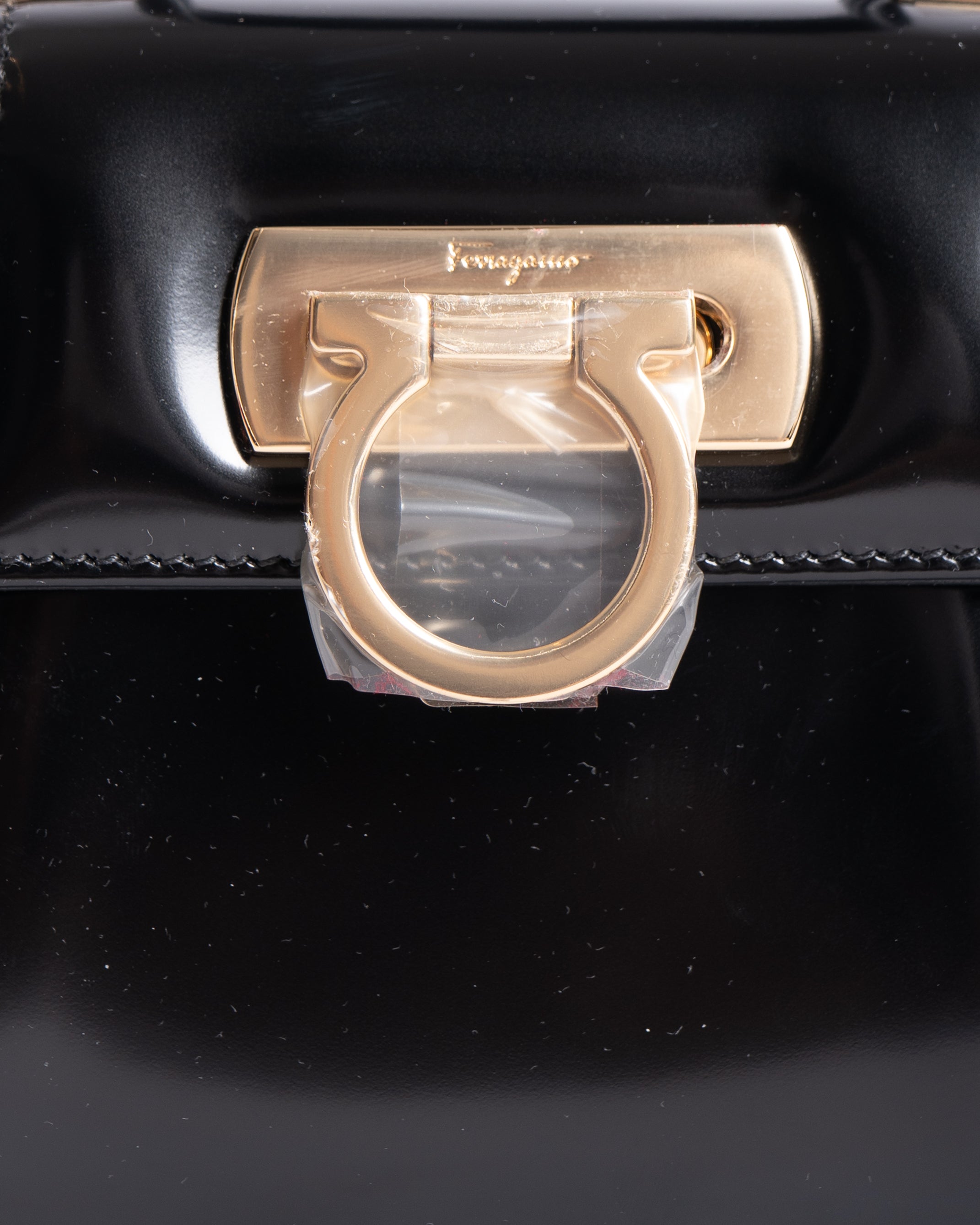 New Salvatore Ferragamo Micro Iconic Brushed Calfskin Mini Top-Handle Crossbody Bag