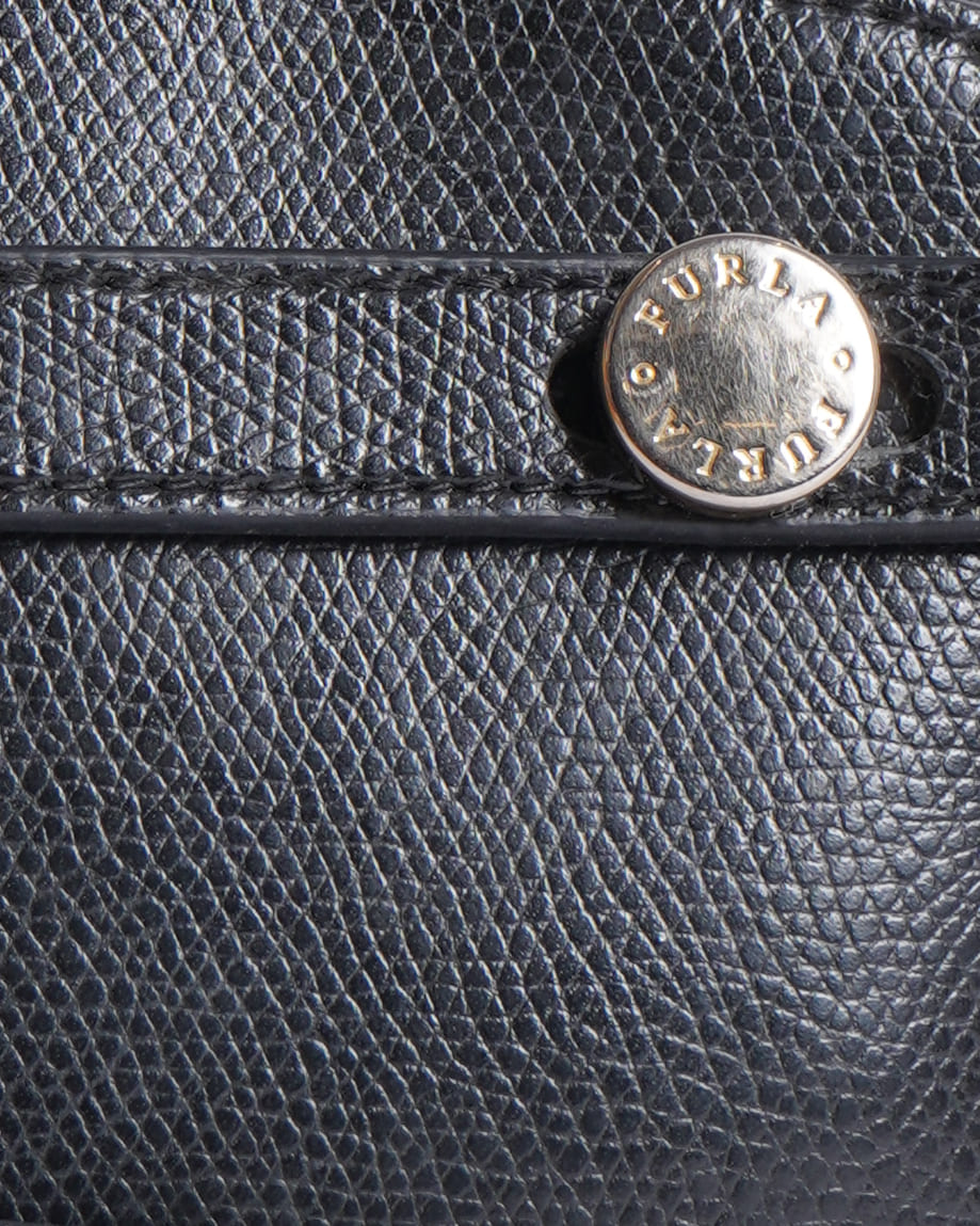 Furla black leather sling bag