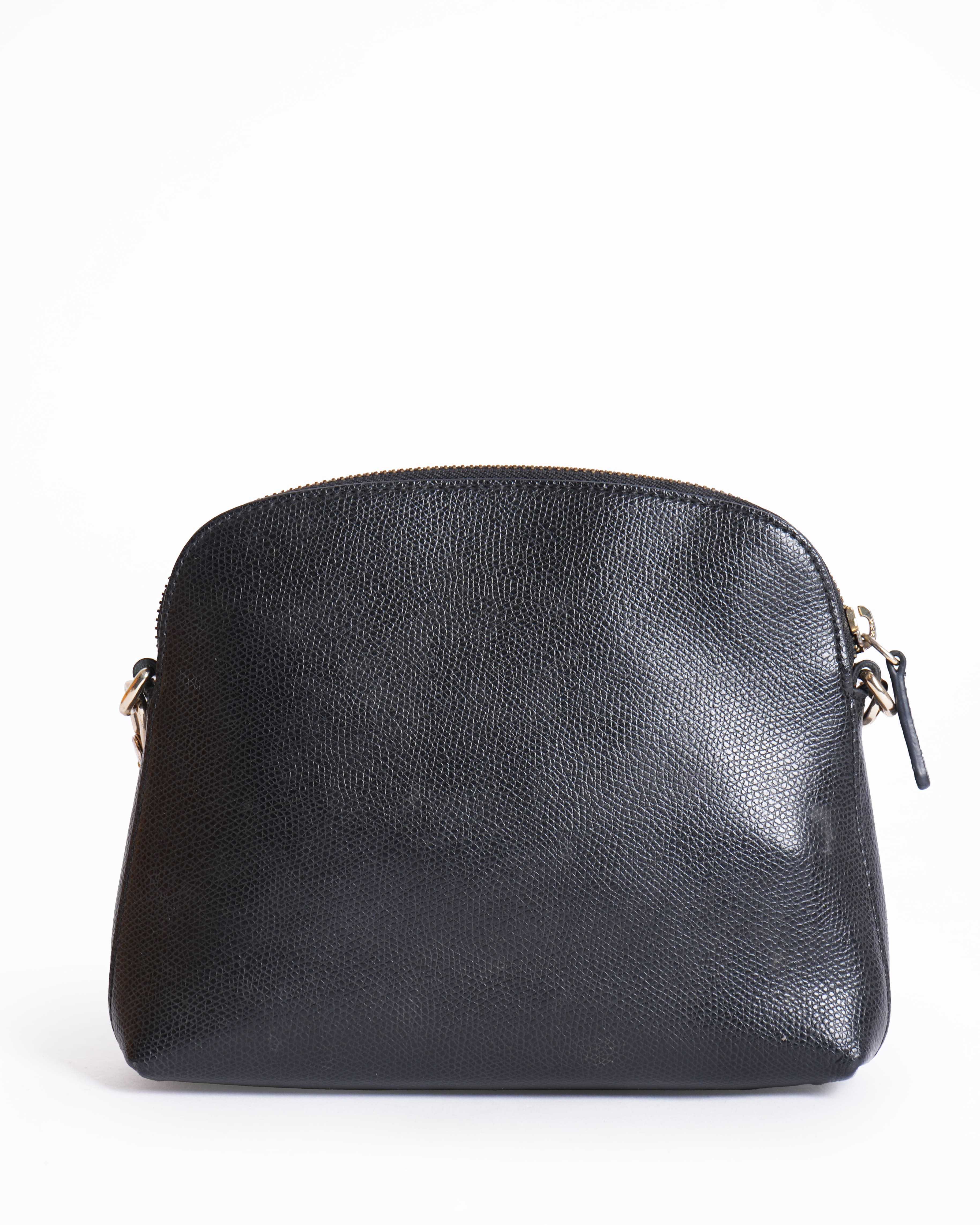 Furla black leather sling bag