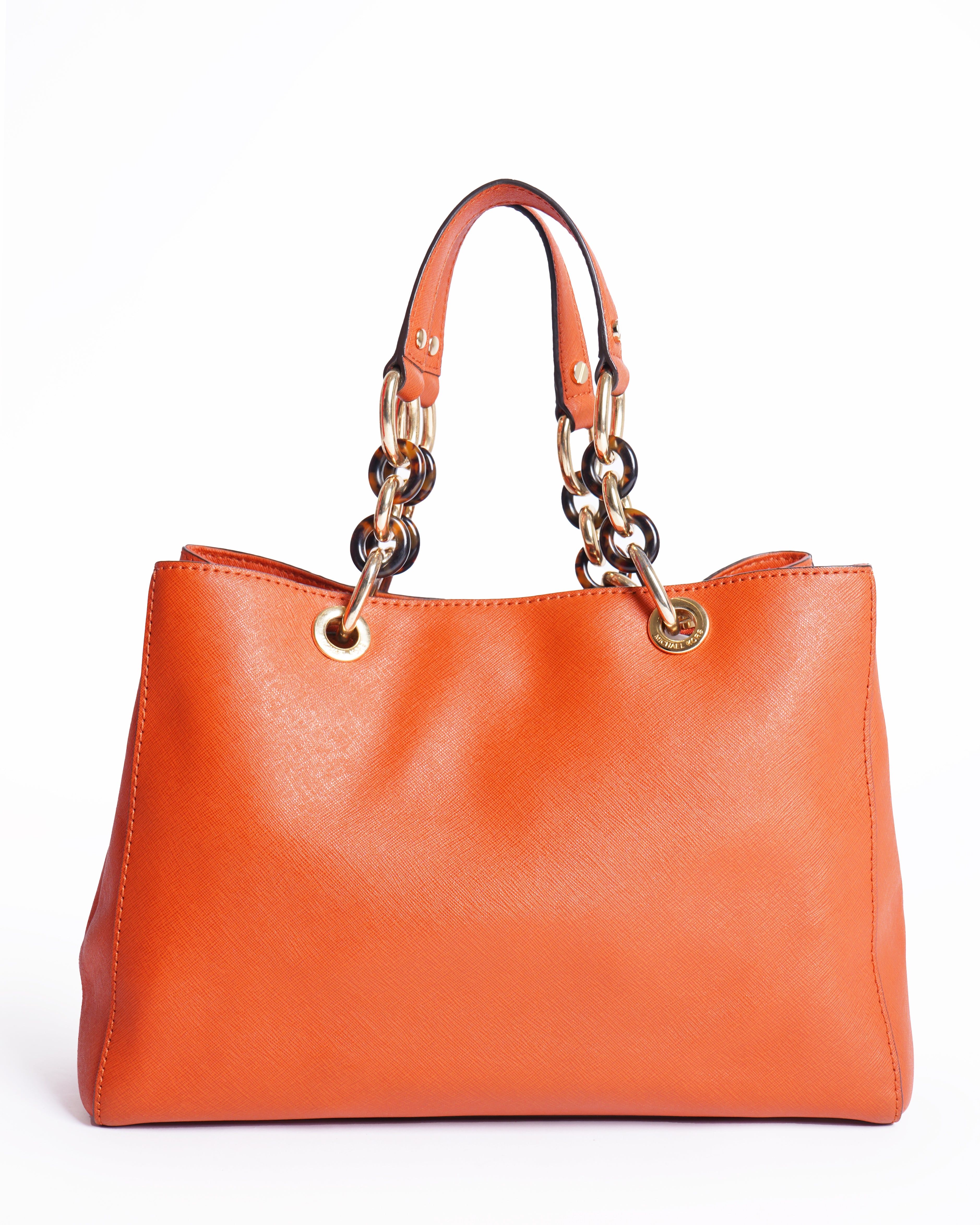 Michael kors cynthia orange saffiano leather satchel