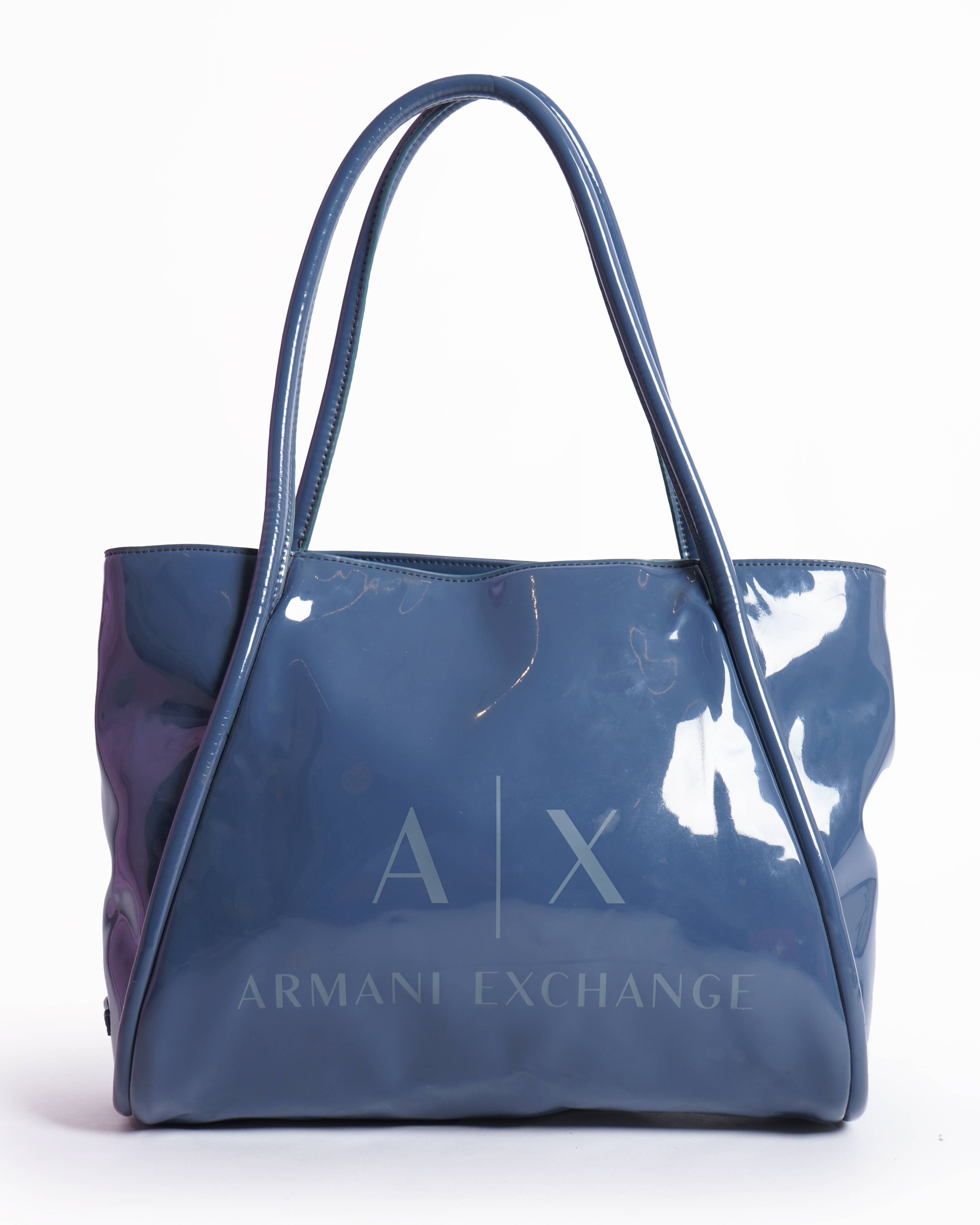Armani Exchange Glossy Tote Bag with Branding