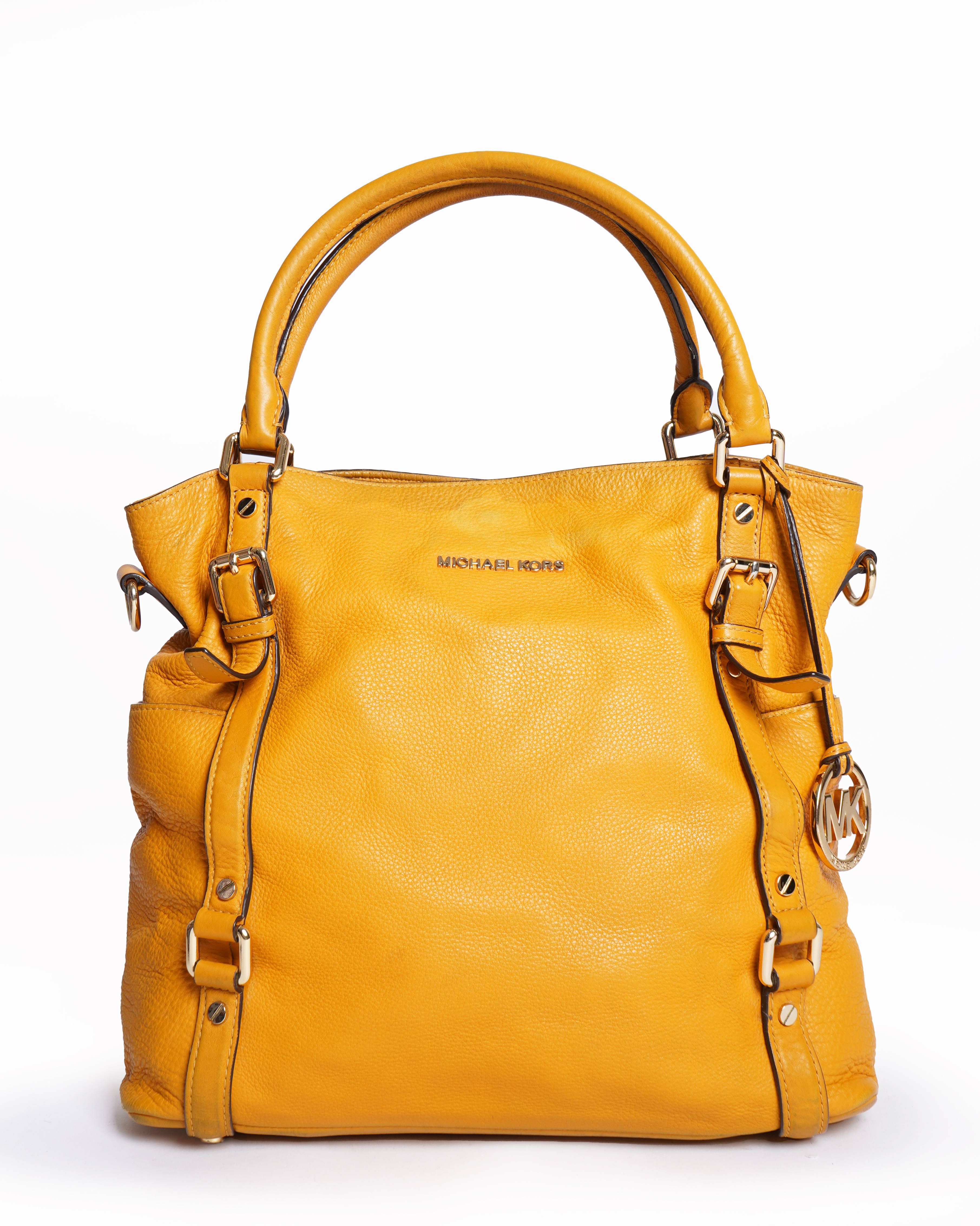 Michael Kors mustard yellow tote bag