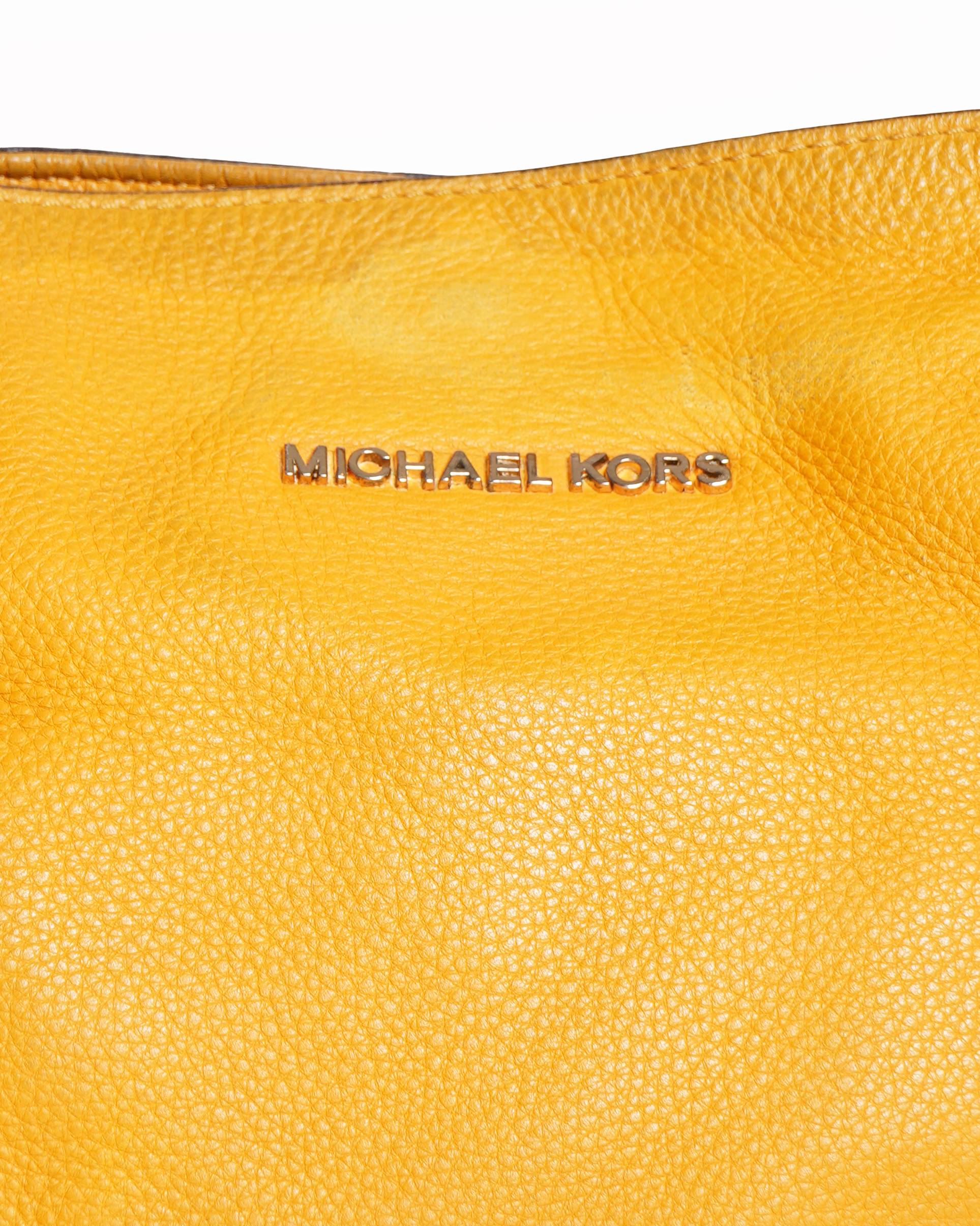 Michael Kors mustard yellow tote bag