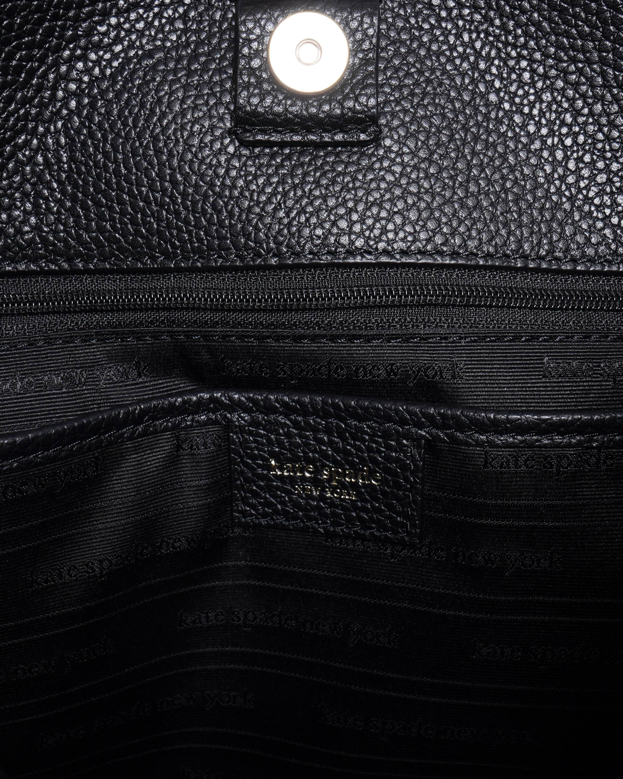 New Kate spade large black pebbled leather work bag