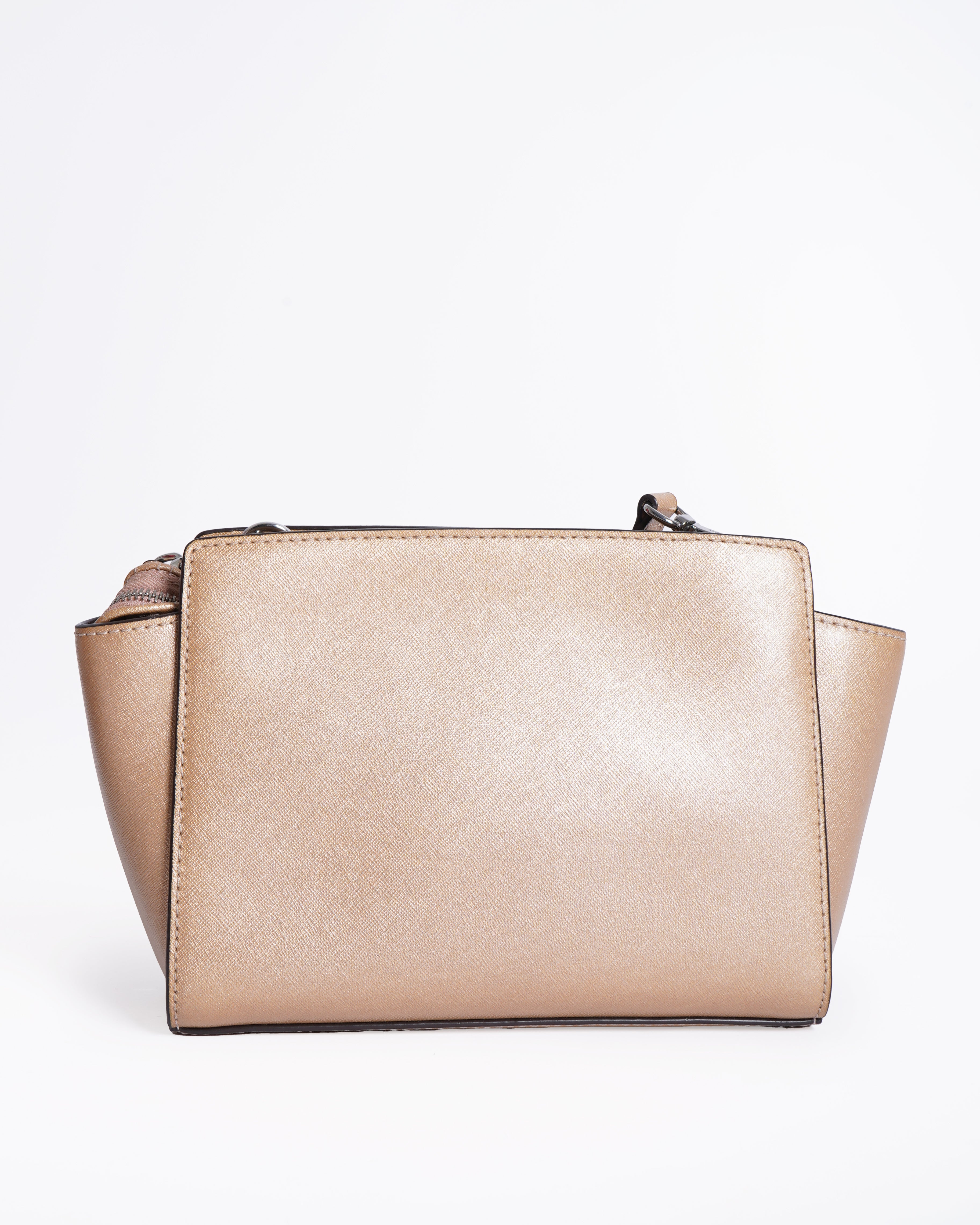 Michael kors metallic selma crossbody bag