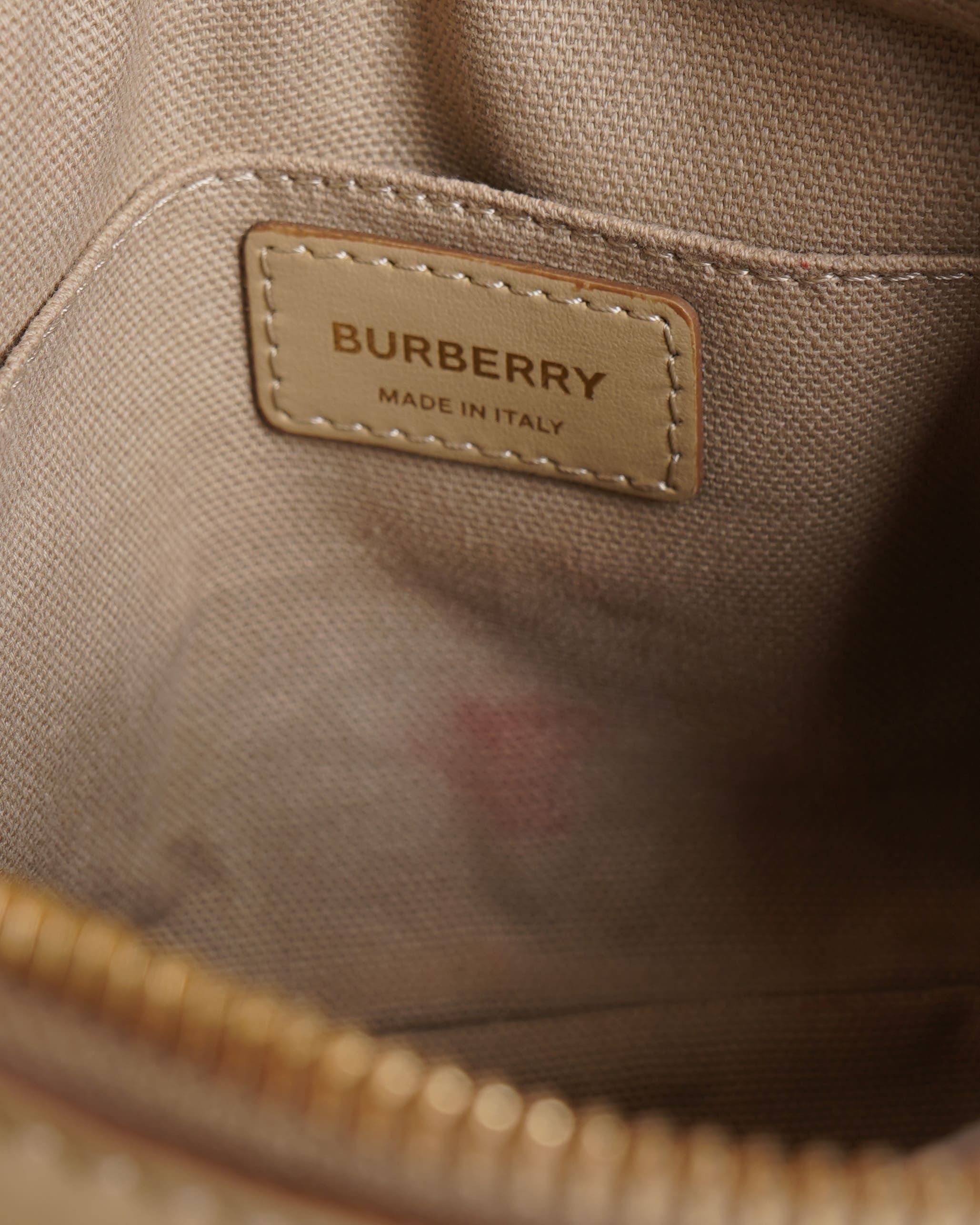 Burberry TB Bag Leather Crossbody In Beige