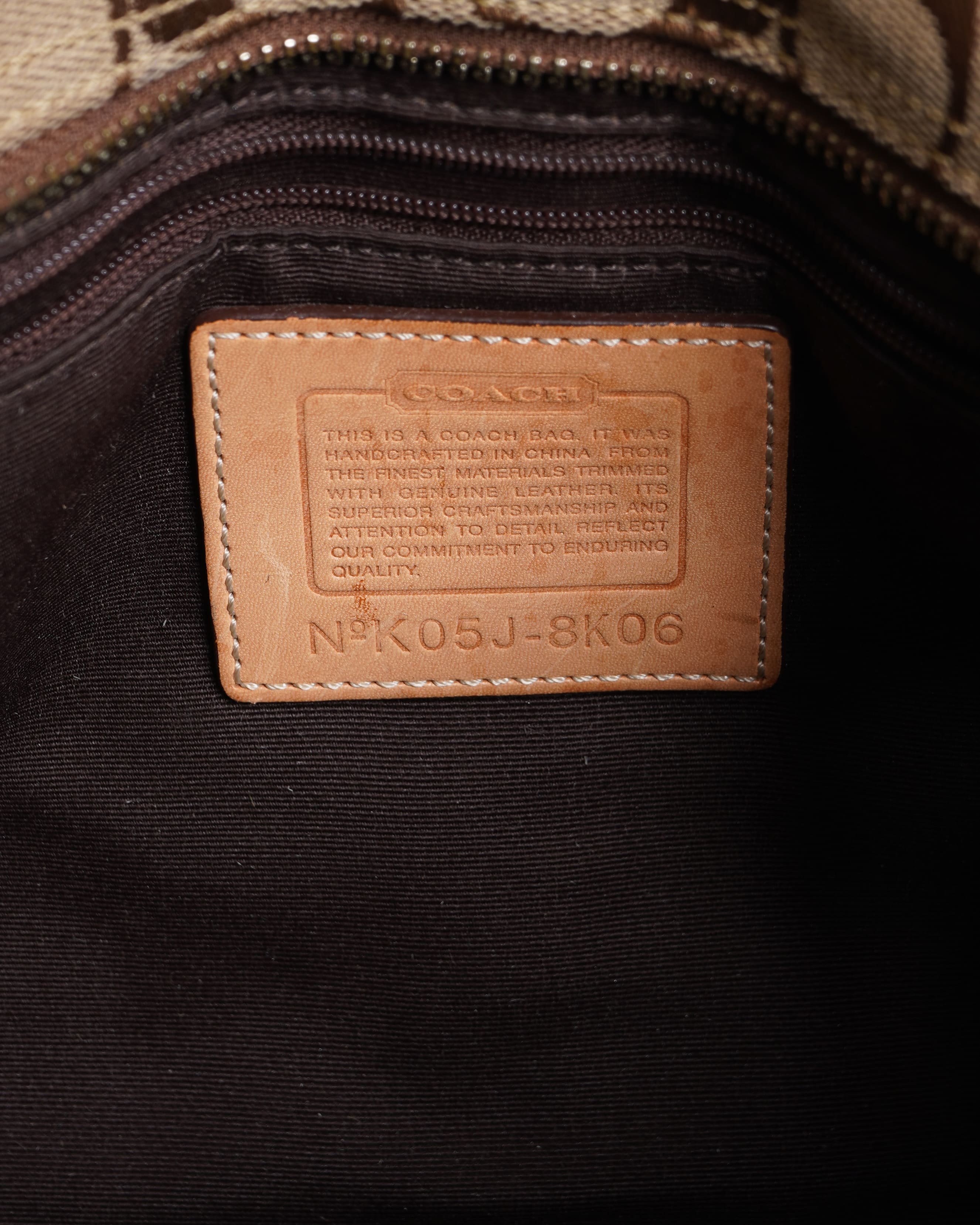 Coach Hampton leather & canvas shoulder bag
