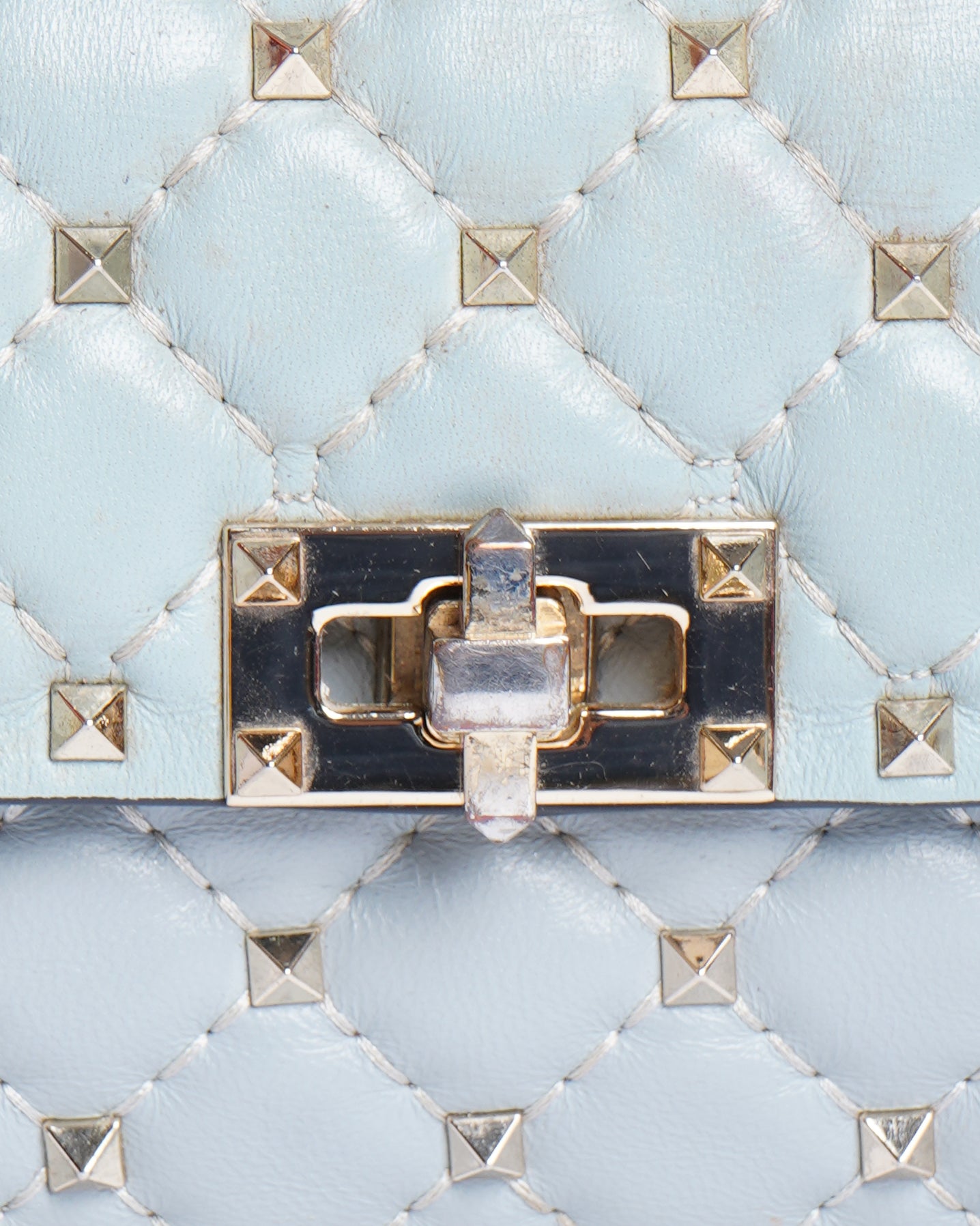 Valentino rockstud light blue leather spike handbag