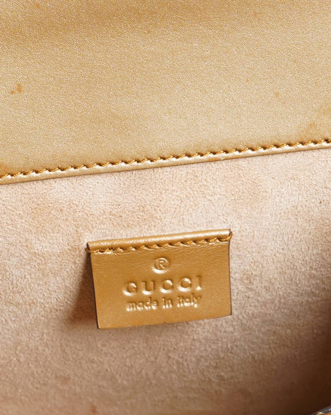 Gucci Dionysus Mini Python Shoulder Bag In Gold Tone