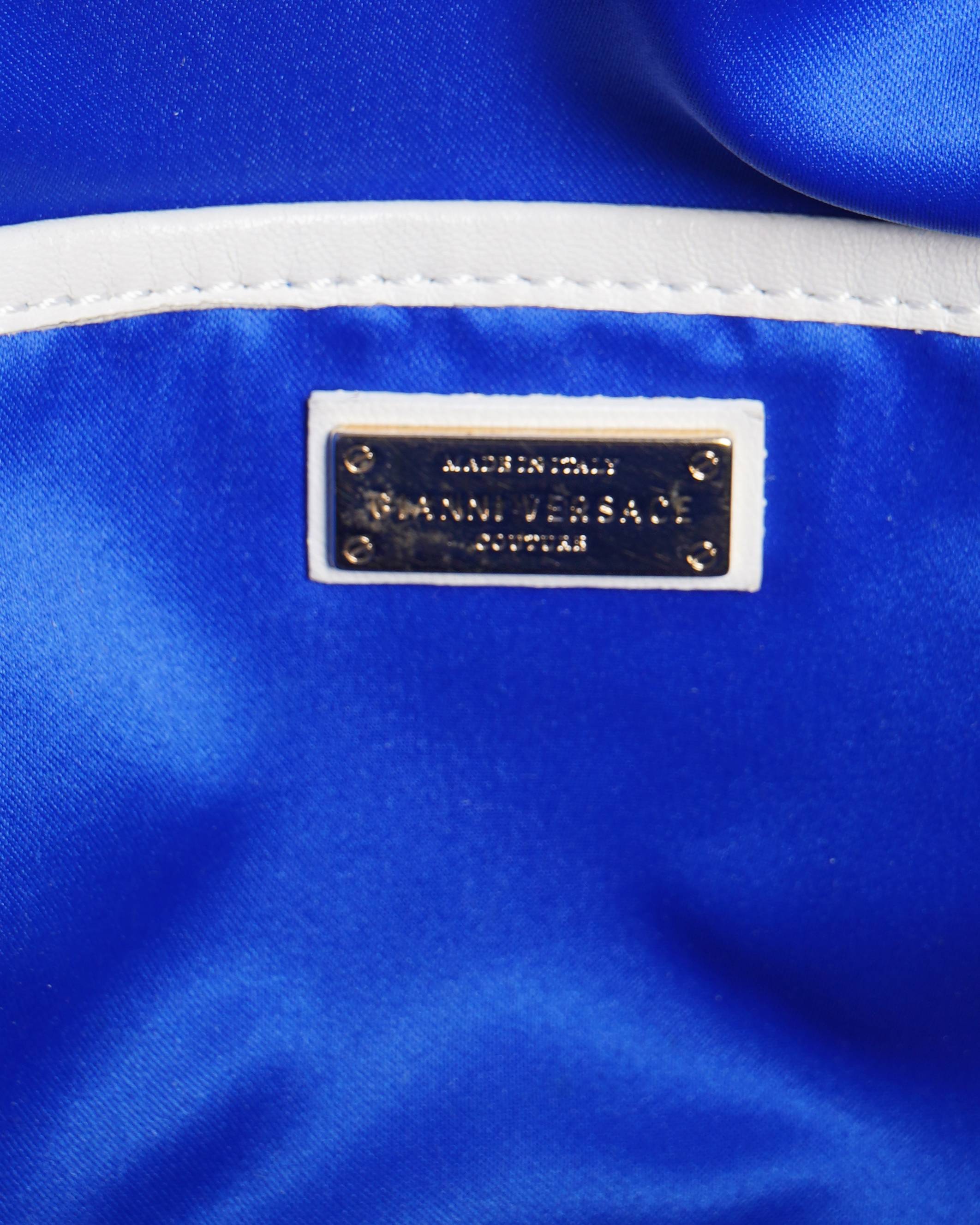 Gianni Versace quilted chain satchel handbag in white