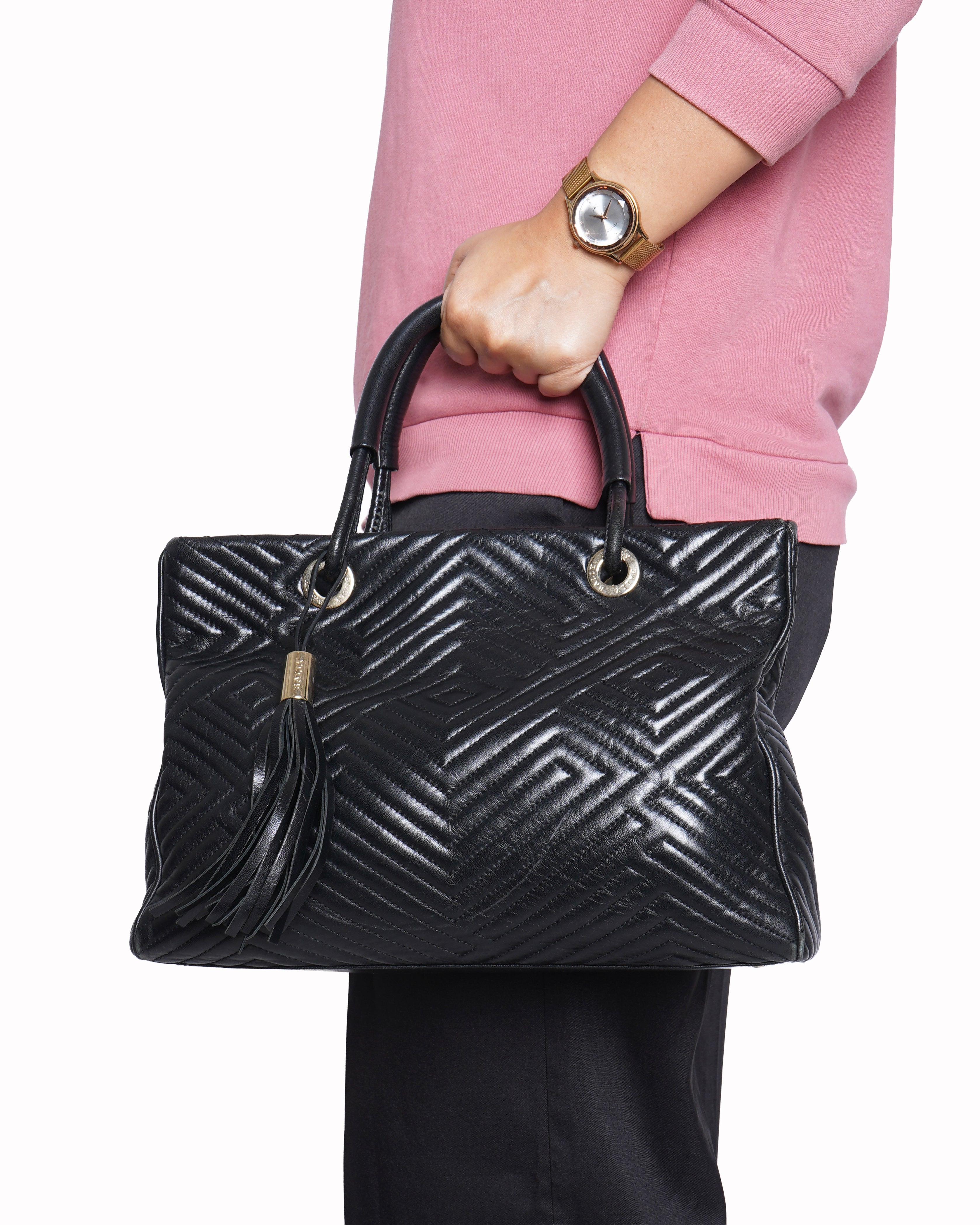 Bally Manuela Quilted Leather Tote Bag