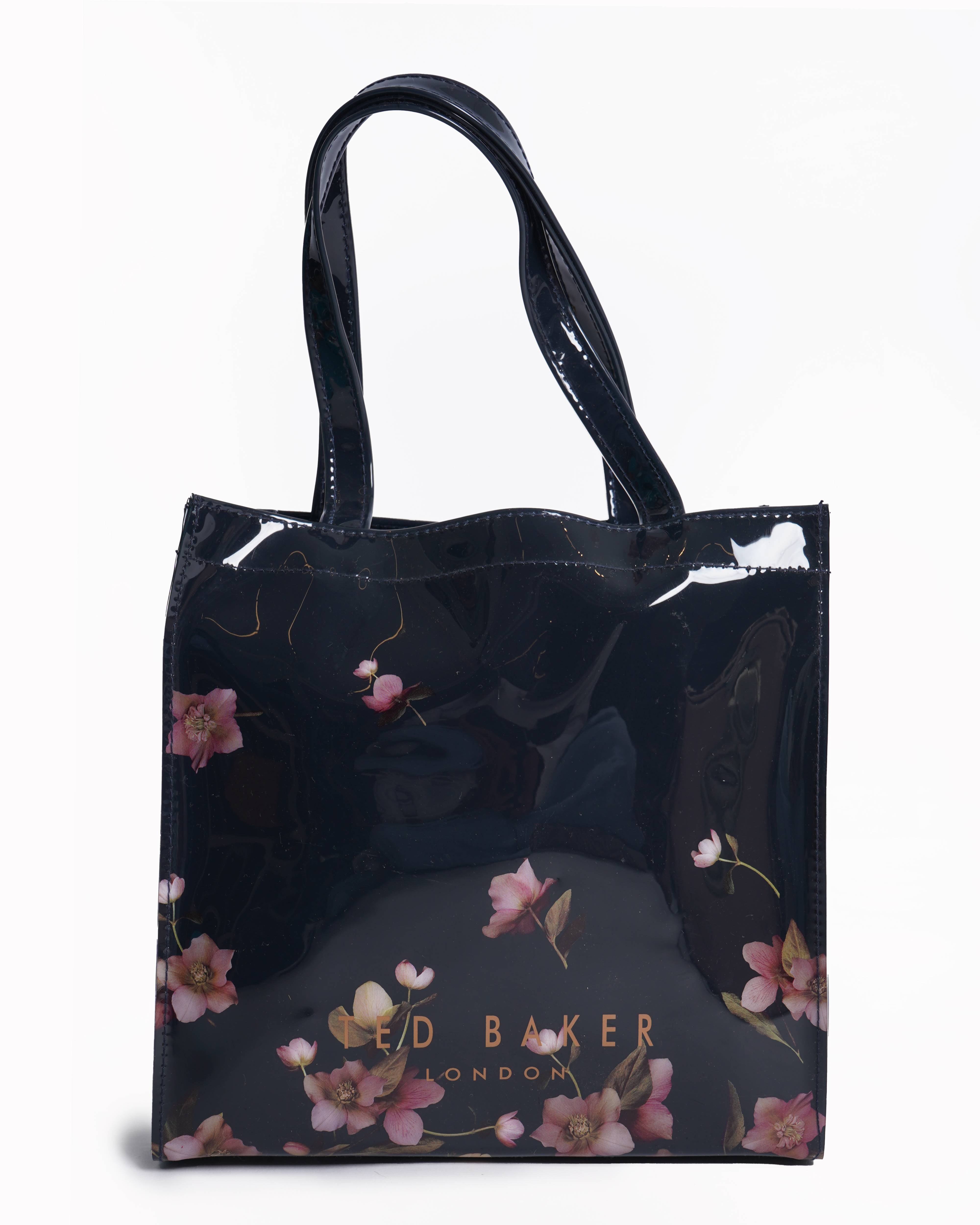 Ted baker black pvc printed tote