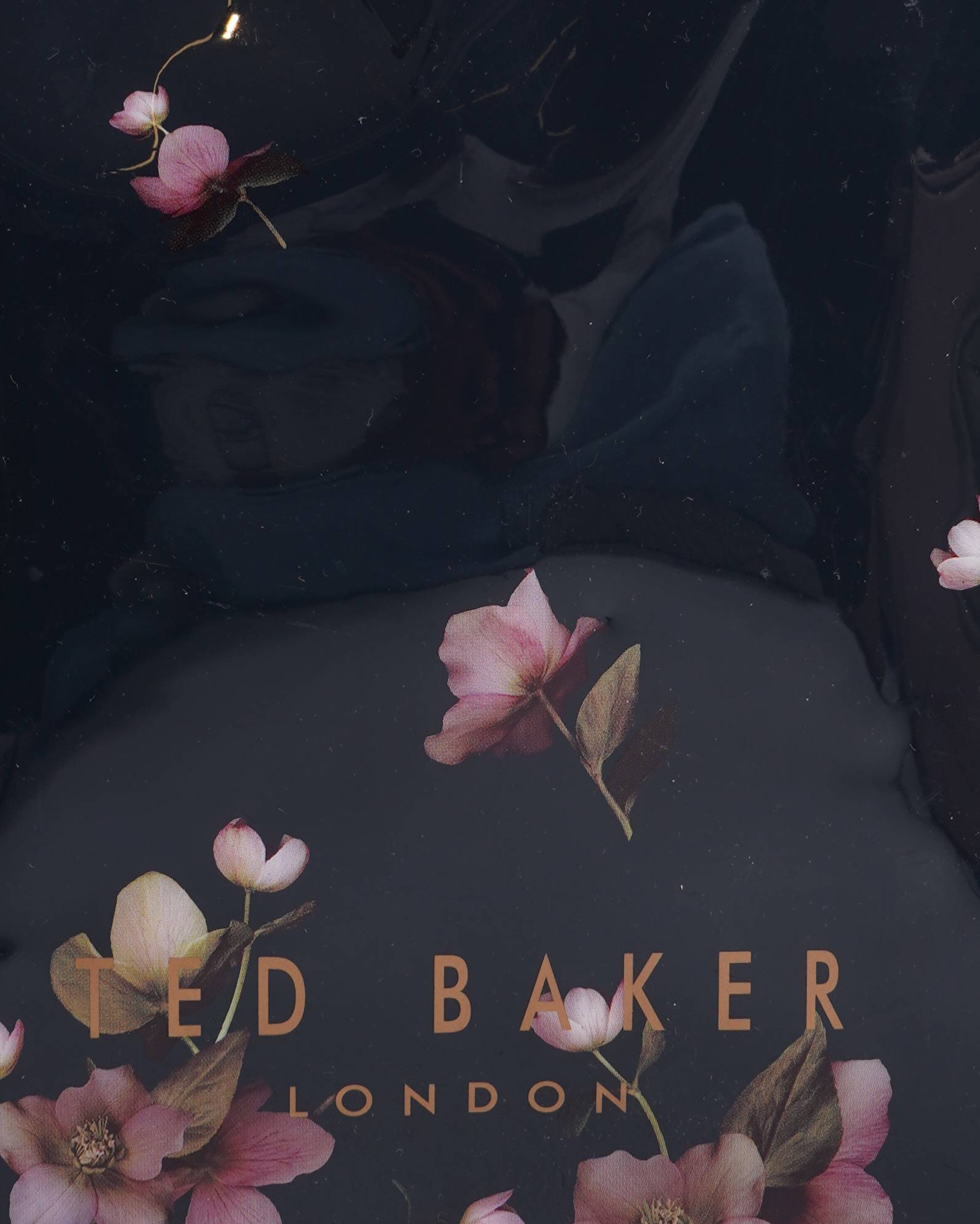 Ted baker black pvc printed tote