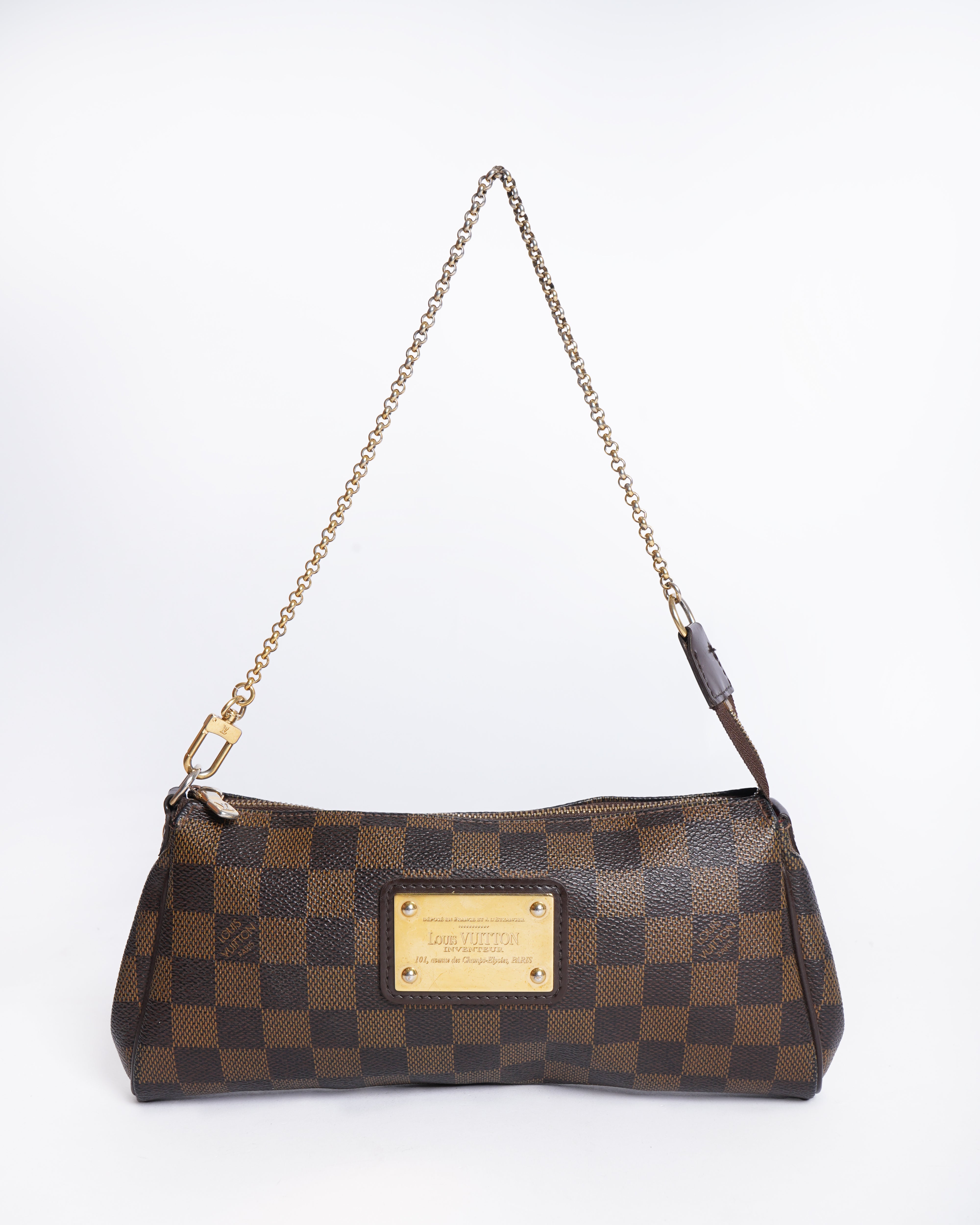 Louis Vuitton Damier Ebene Eva Pochette Clutch Bag