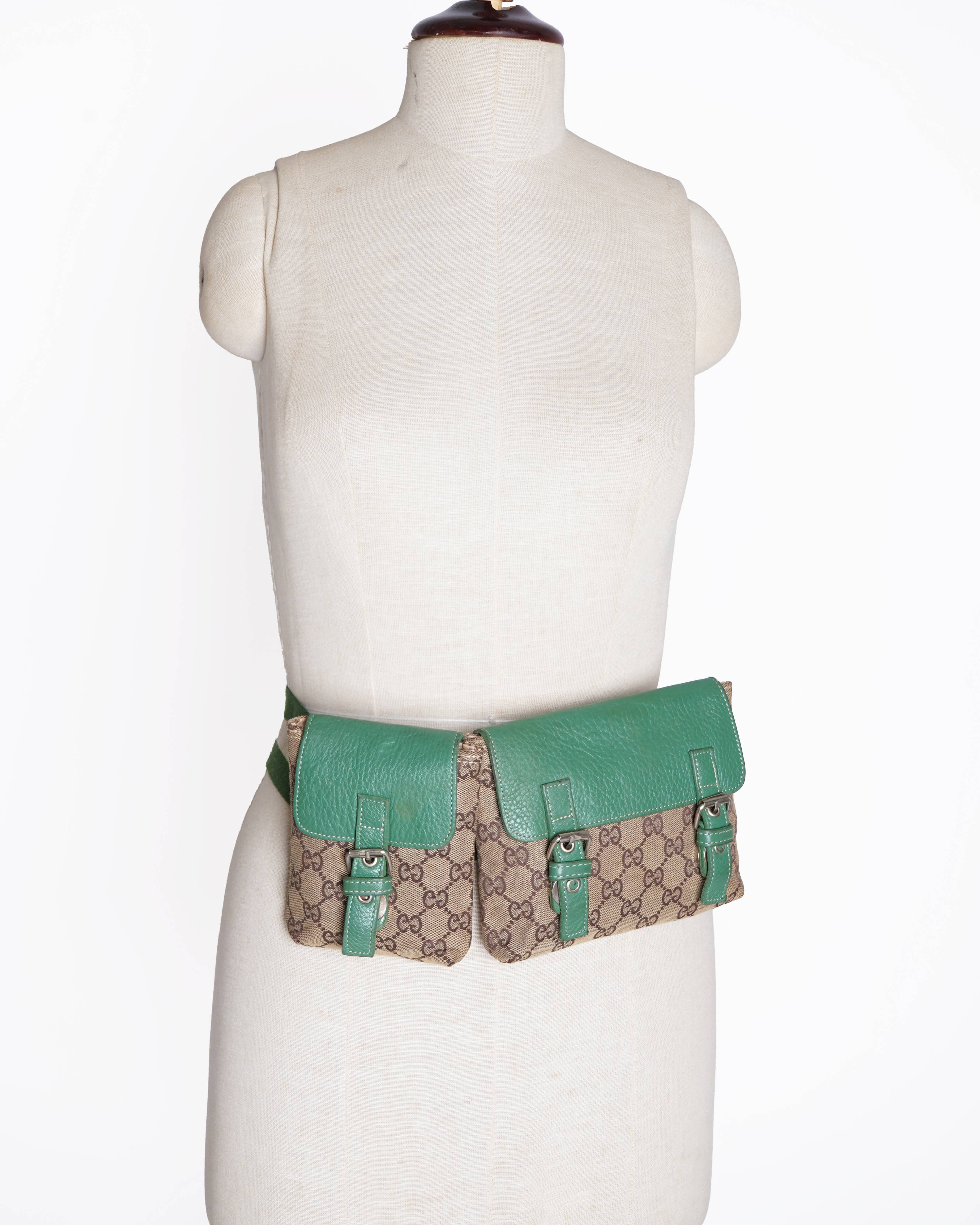 Gucci gg canvas waist bag