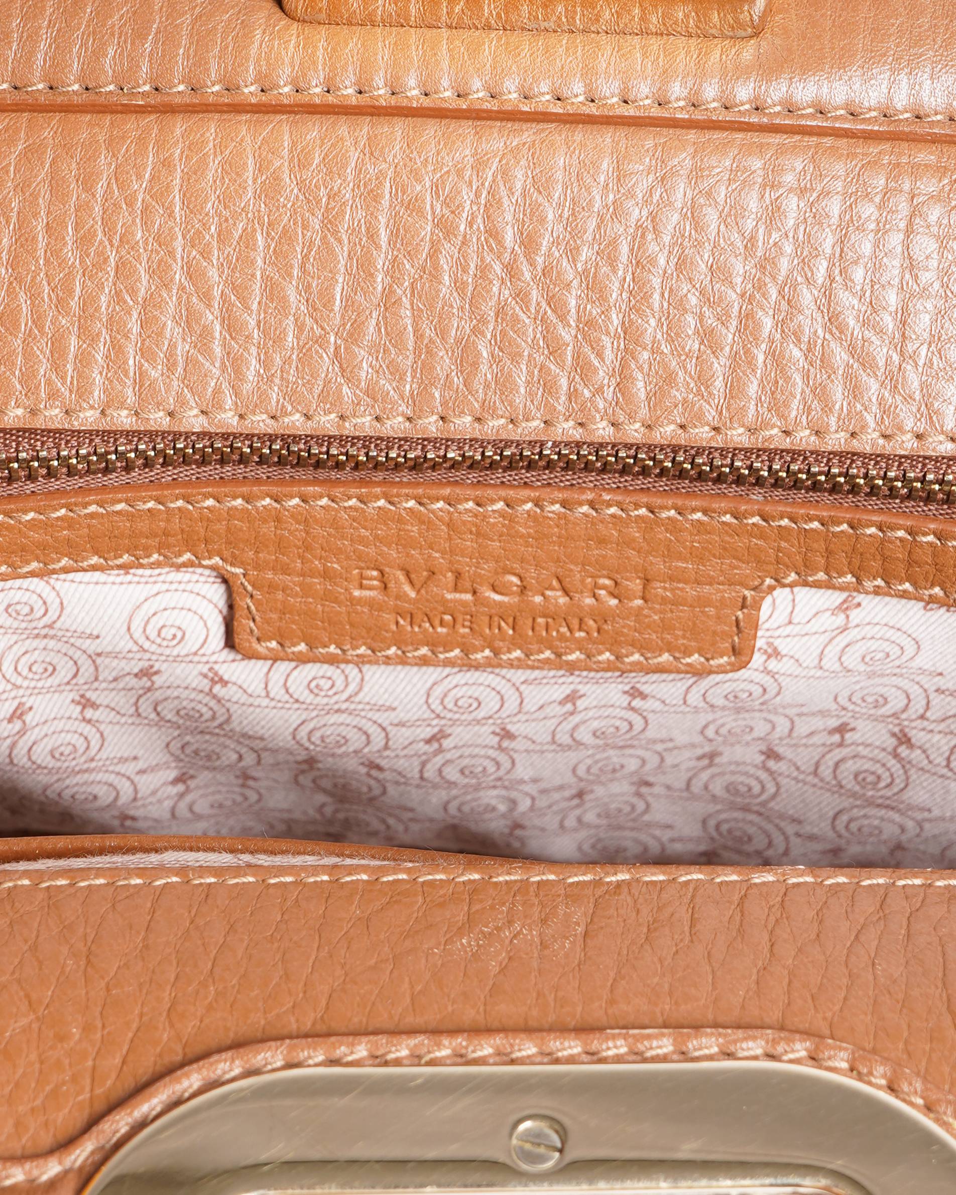 Bvlgari Isabella Rossellini Tan Leather Top Handle Bag