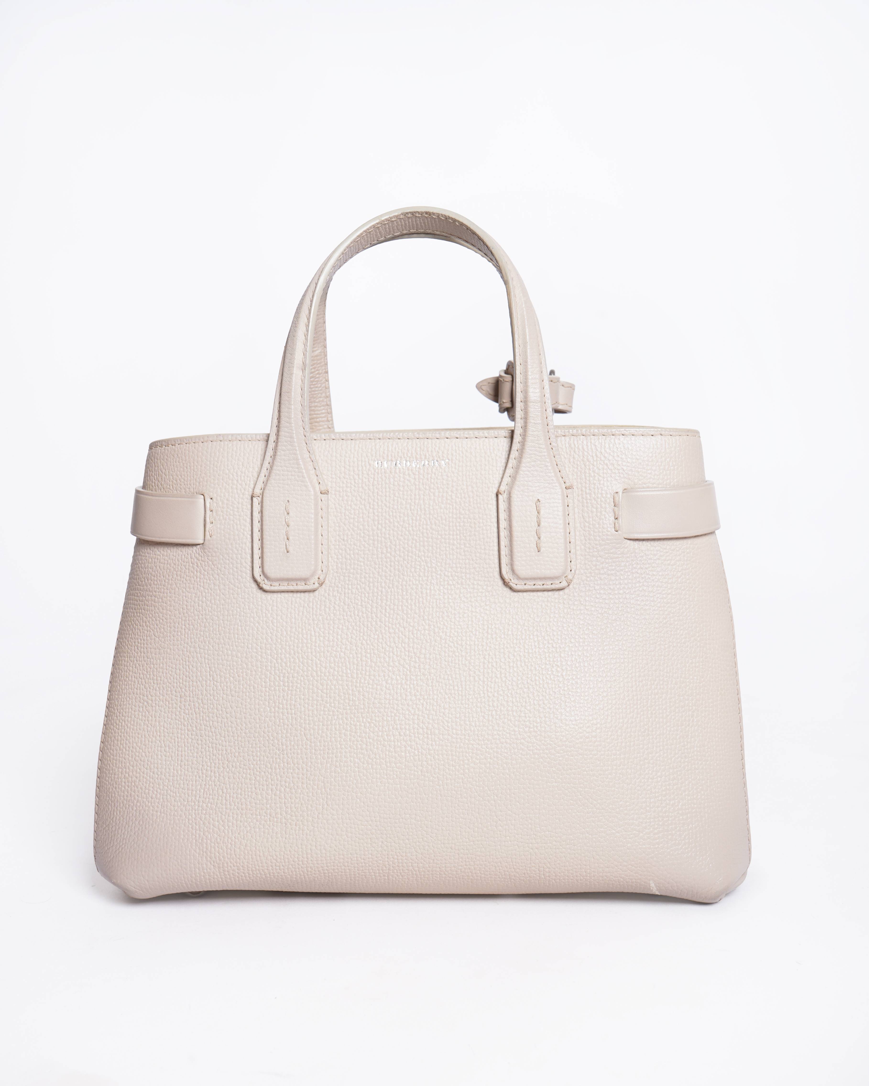 Burberry Leather Small Banner Tote