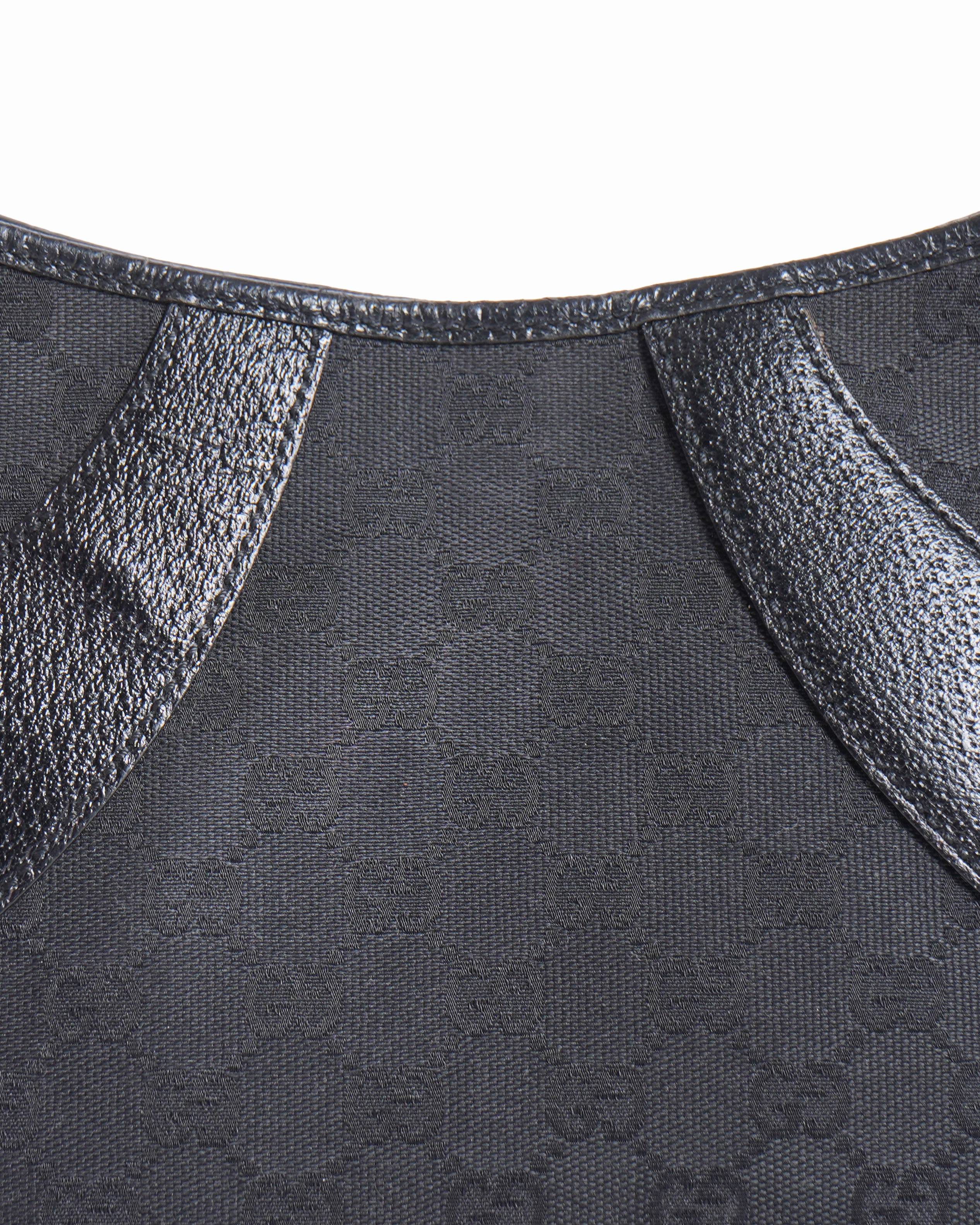 Gucci gg black canvas shoulder bag