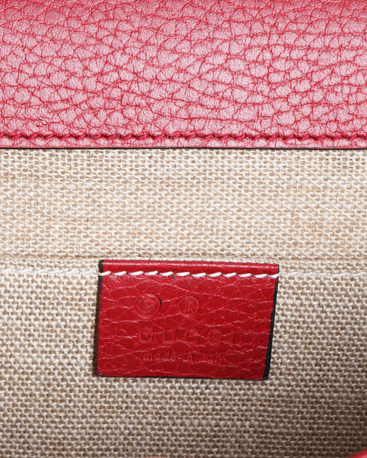 Gucci Red Interlocking Chain Leather Shoulder Bag