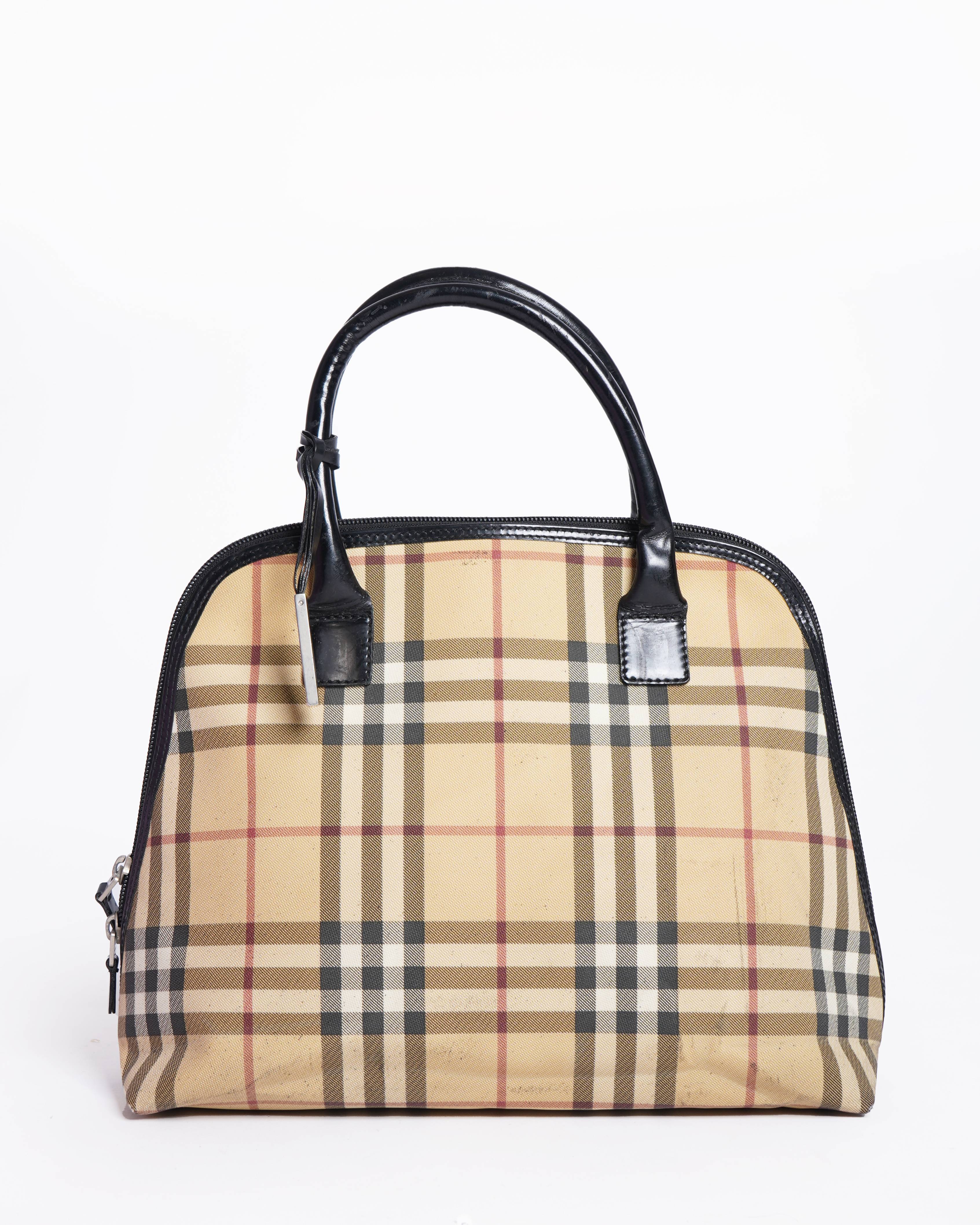 Burberry Nova Check HandBag In Coated Canvas
